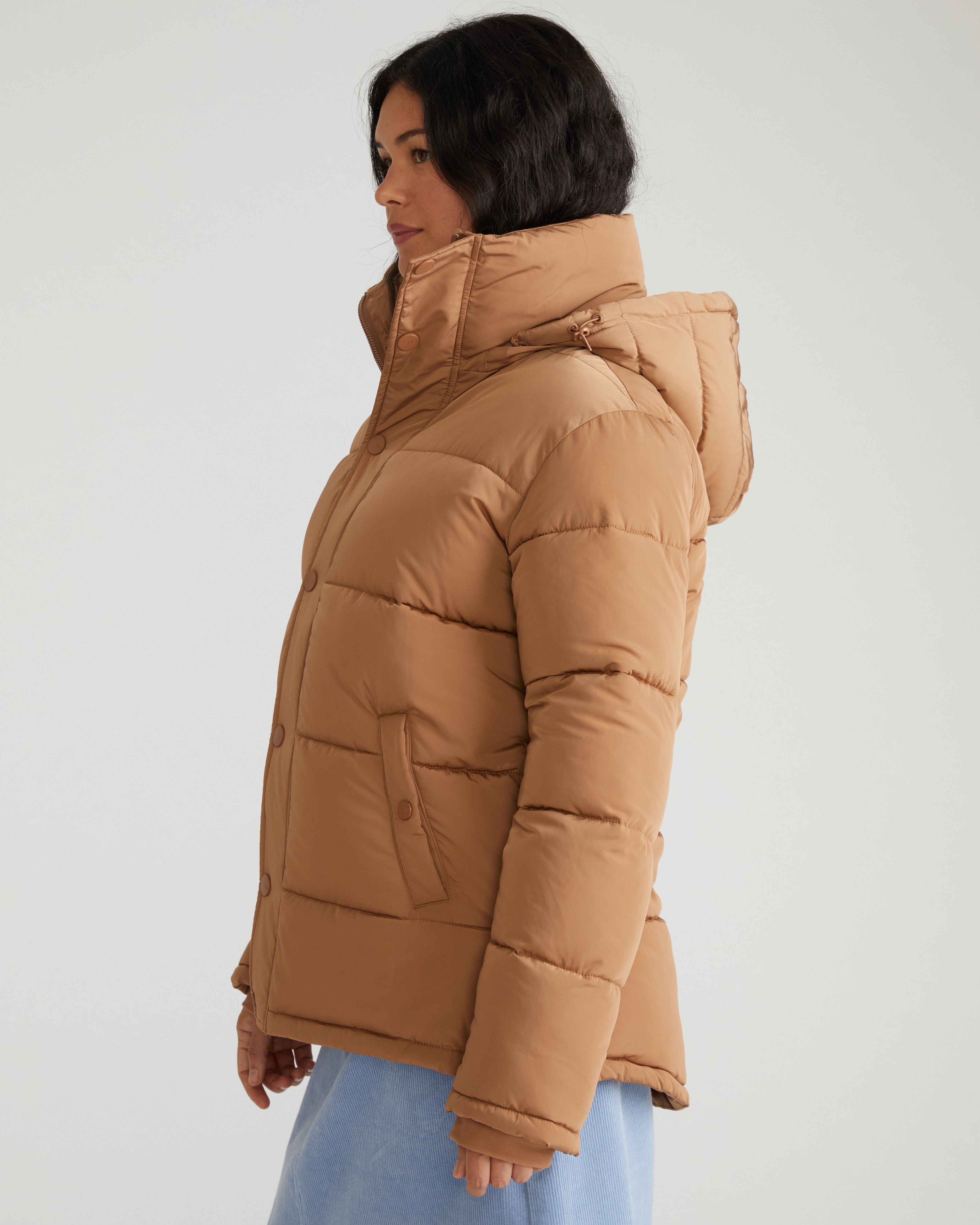 Rainier Short Hooded Puffer - Classic Camel