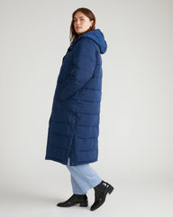 Everest Long Hooded Puffer 2 - Pageant Blue