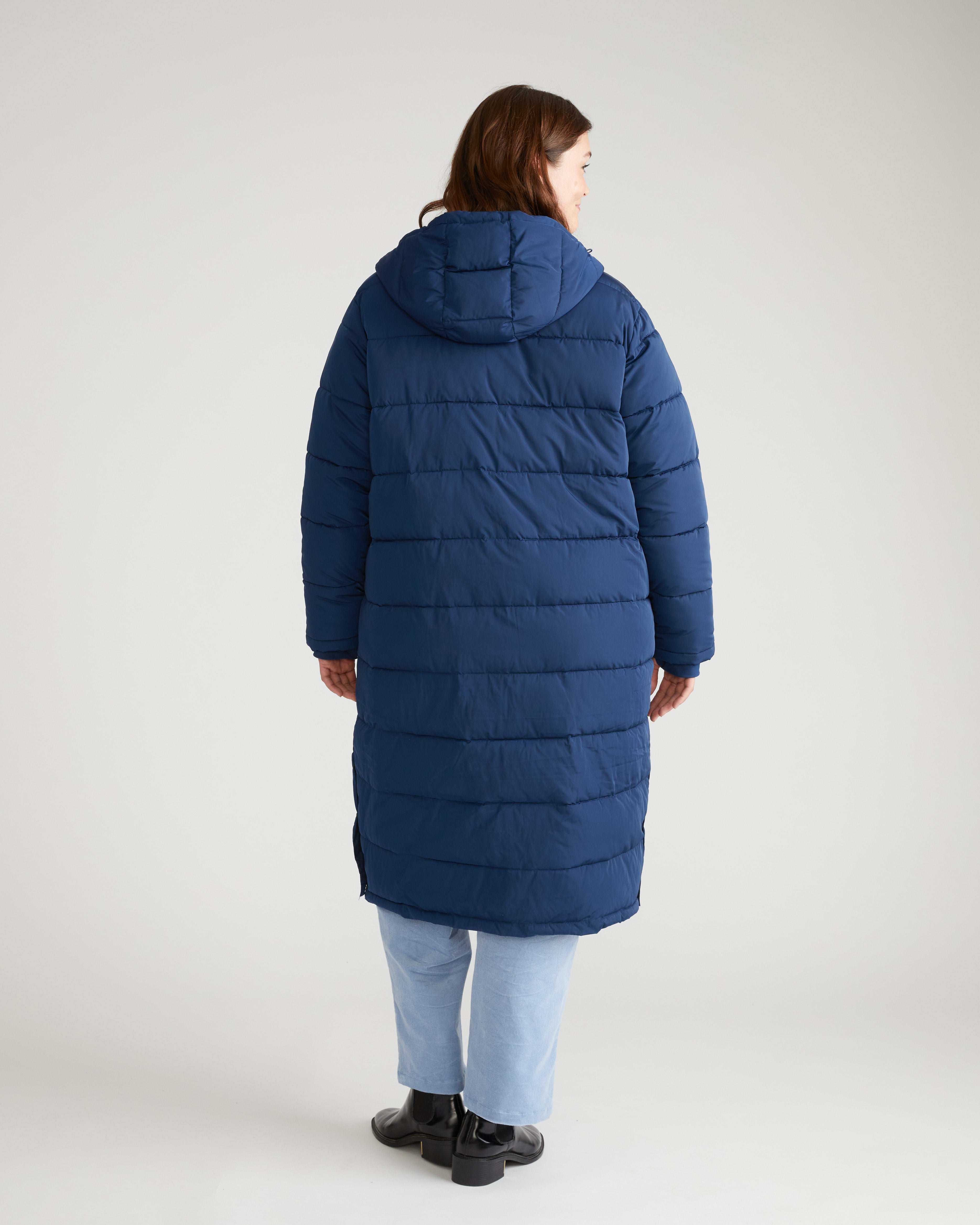 Everest Long Hooded Puffer 2 - Pageant Blue