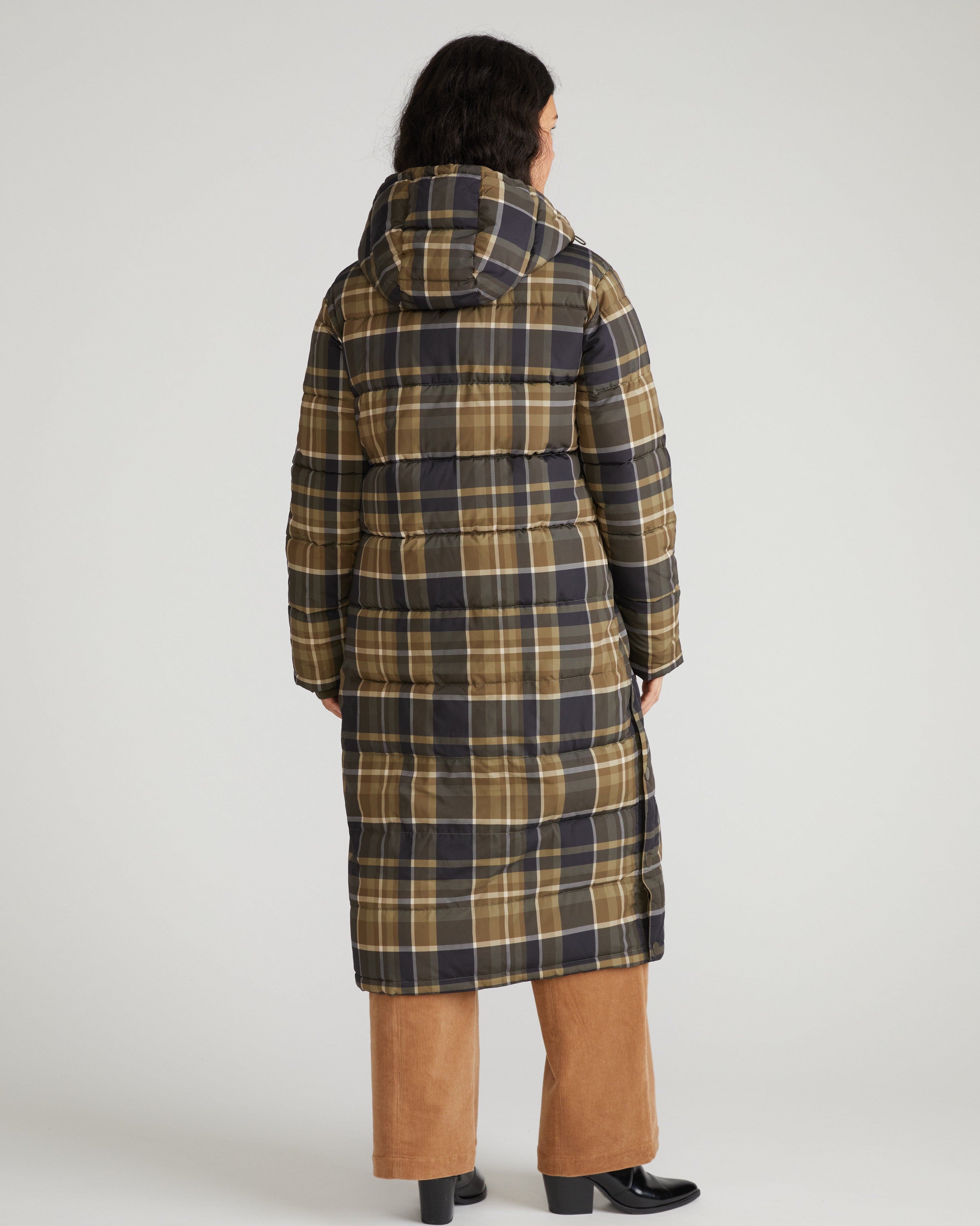 Everest Long Hooded Puffer 2 - Scottish Breakfast Plaid