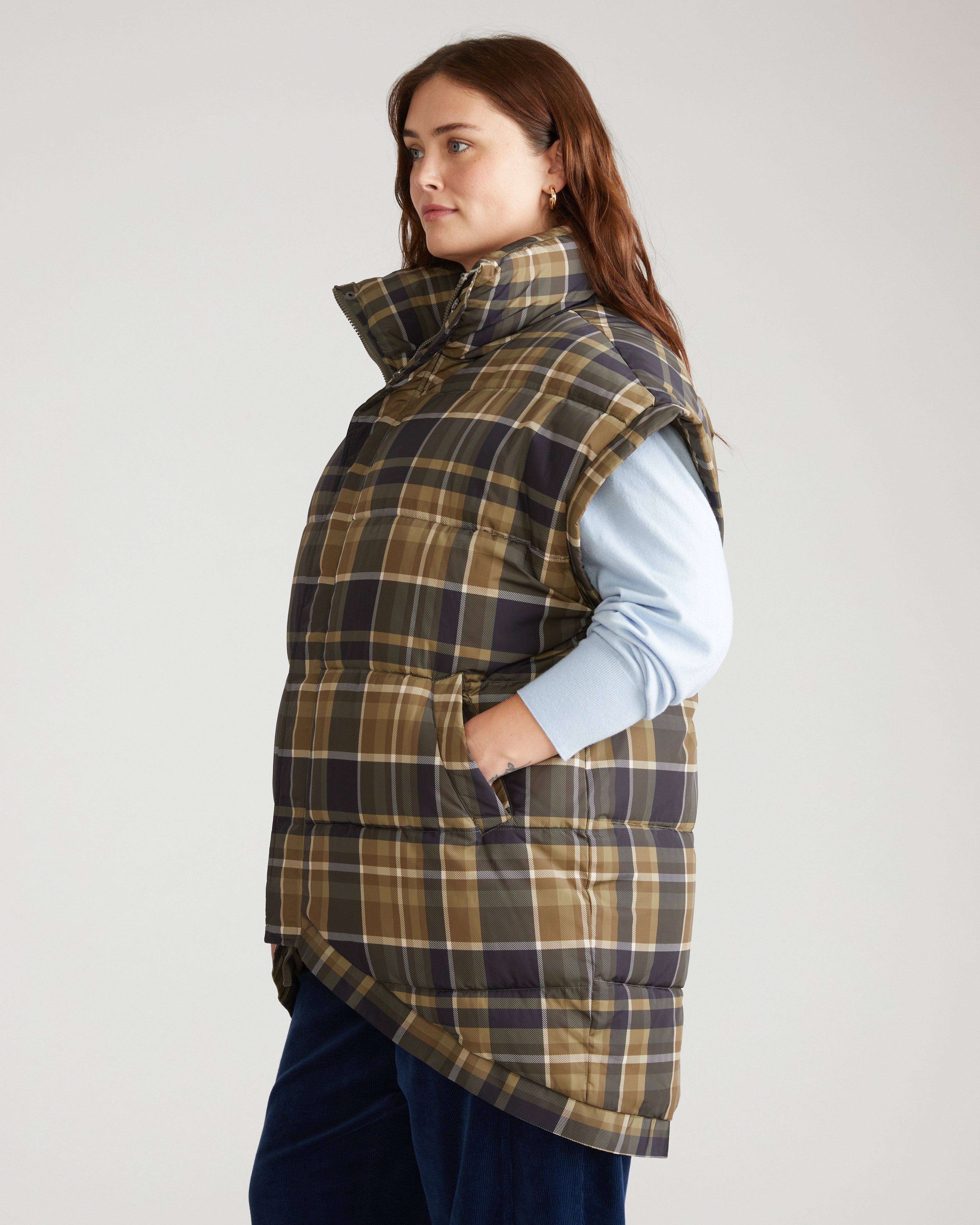 Paparazzi Puffer Vest - Scottish Breakfast Plaid