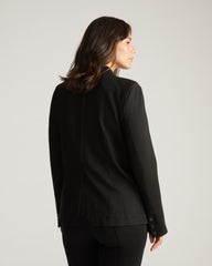 Lennox Collarless Ponte Blazer - Black