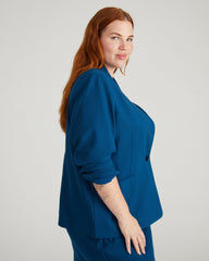 Lennox Collarless Ponte Blazer - Deep Teal