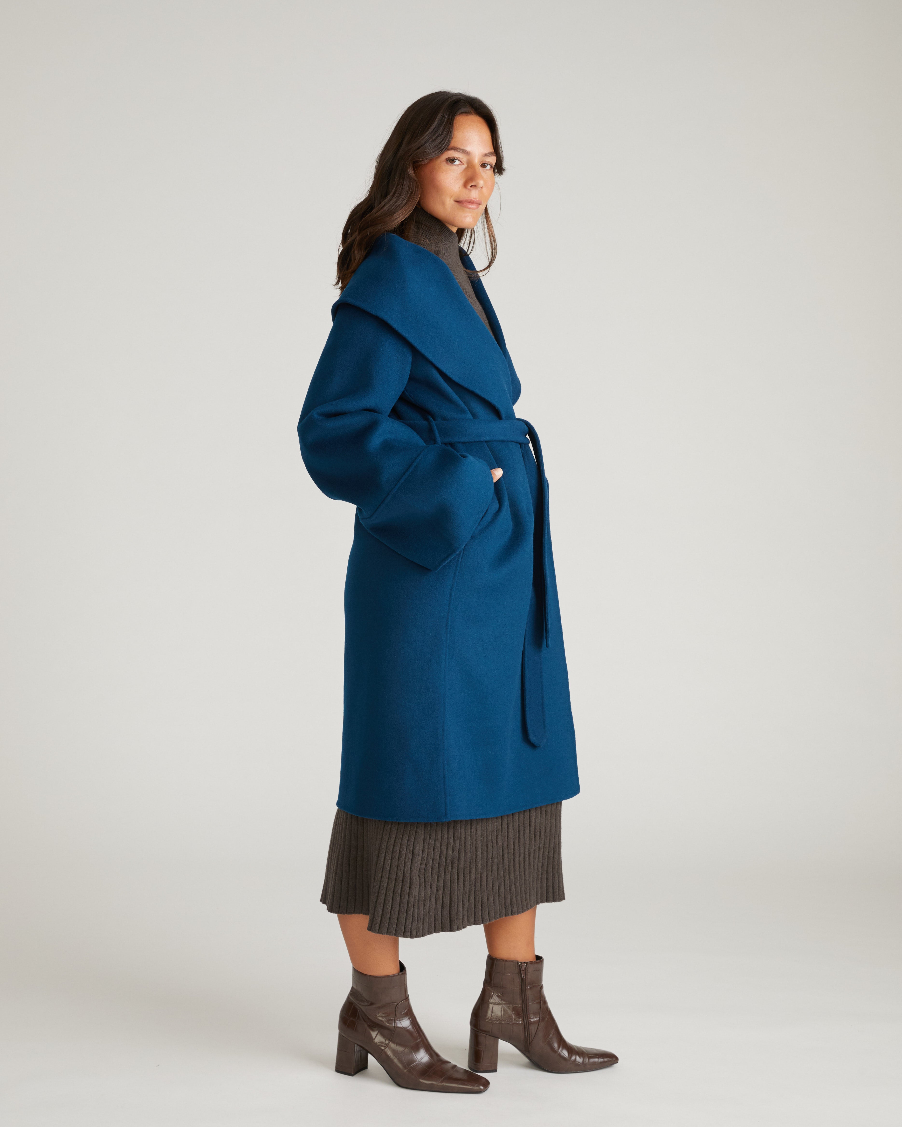 Asha Double Face Wool Coat - Deep Teal