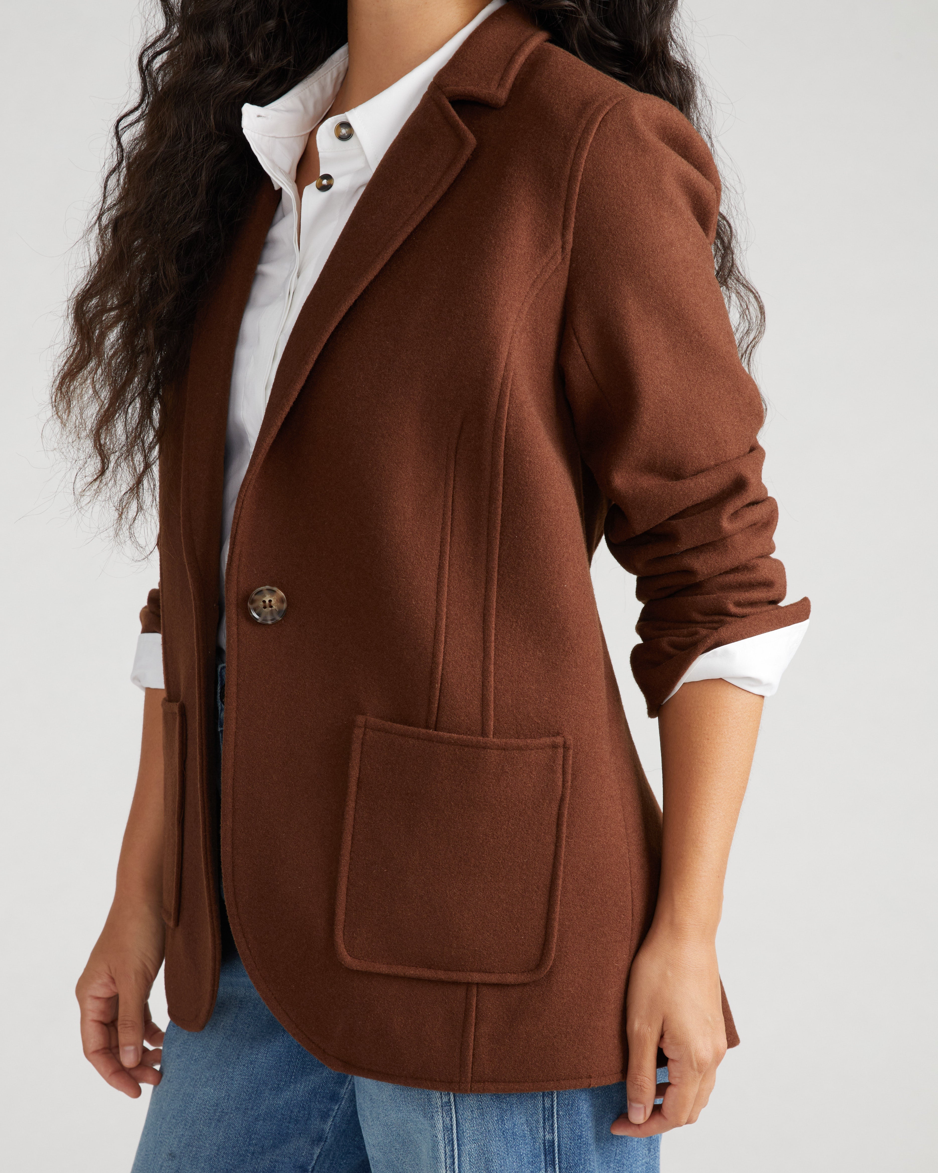 Kidjo Tailored Wool Jacket - Grizzly