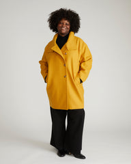 Marlo Cocoon Coat - Mustard