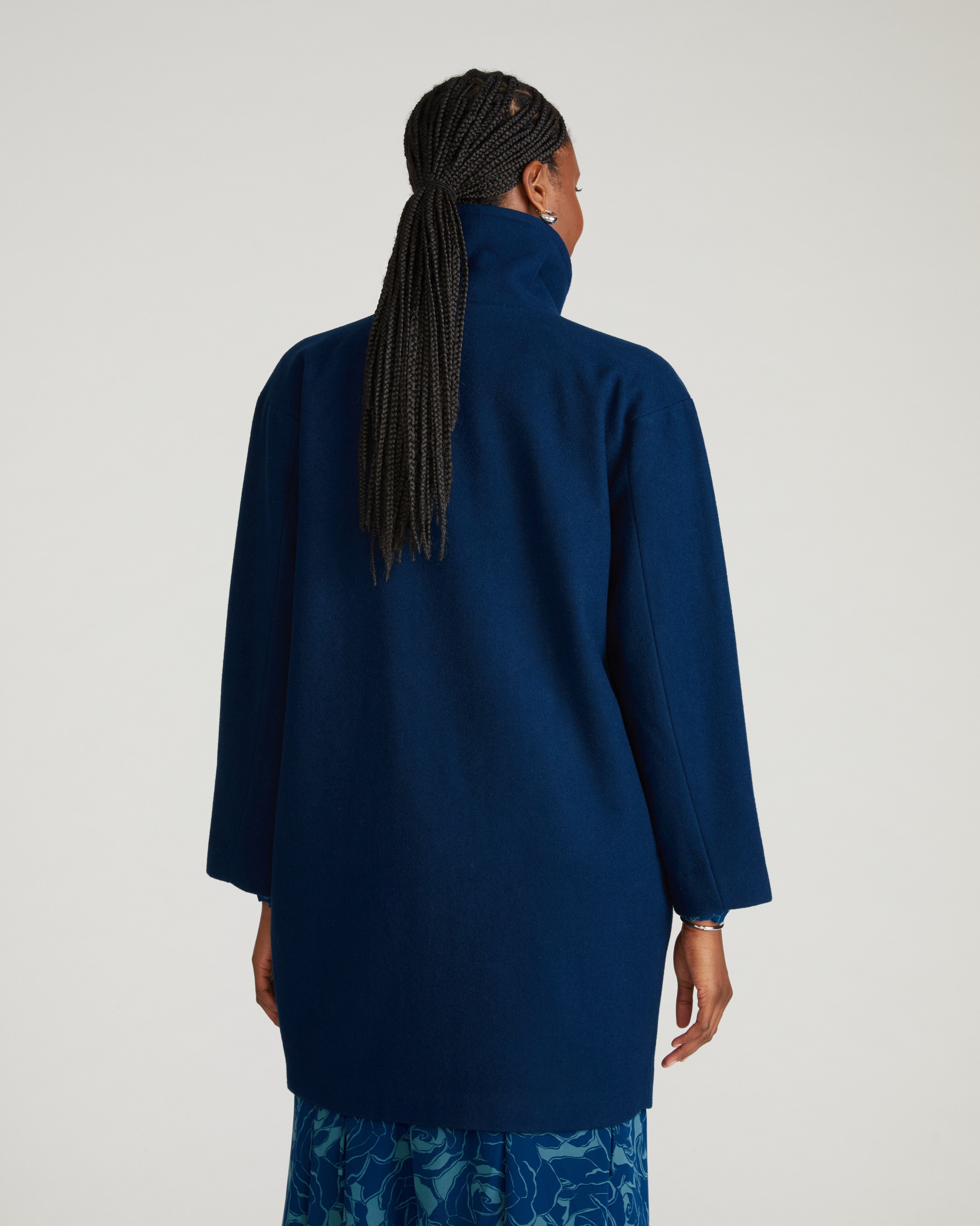 Marlo Cocoon Coat - Pageant Blue