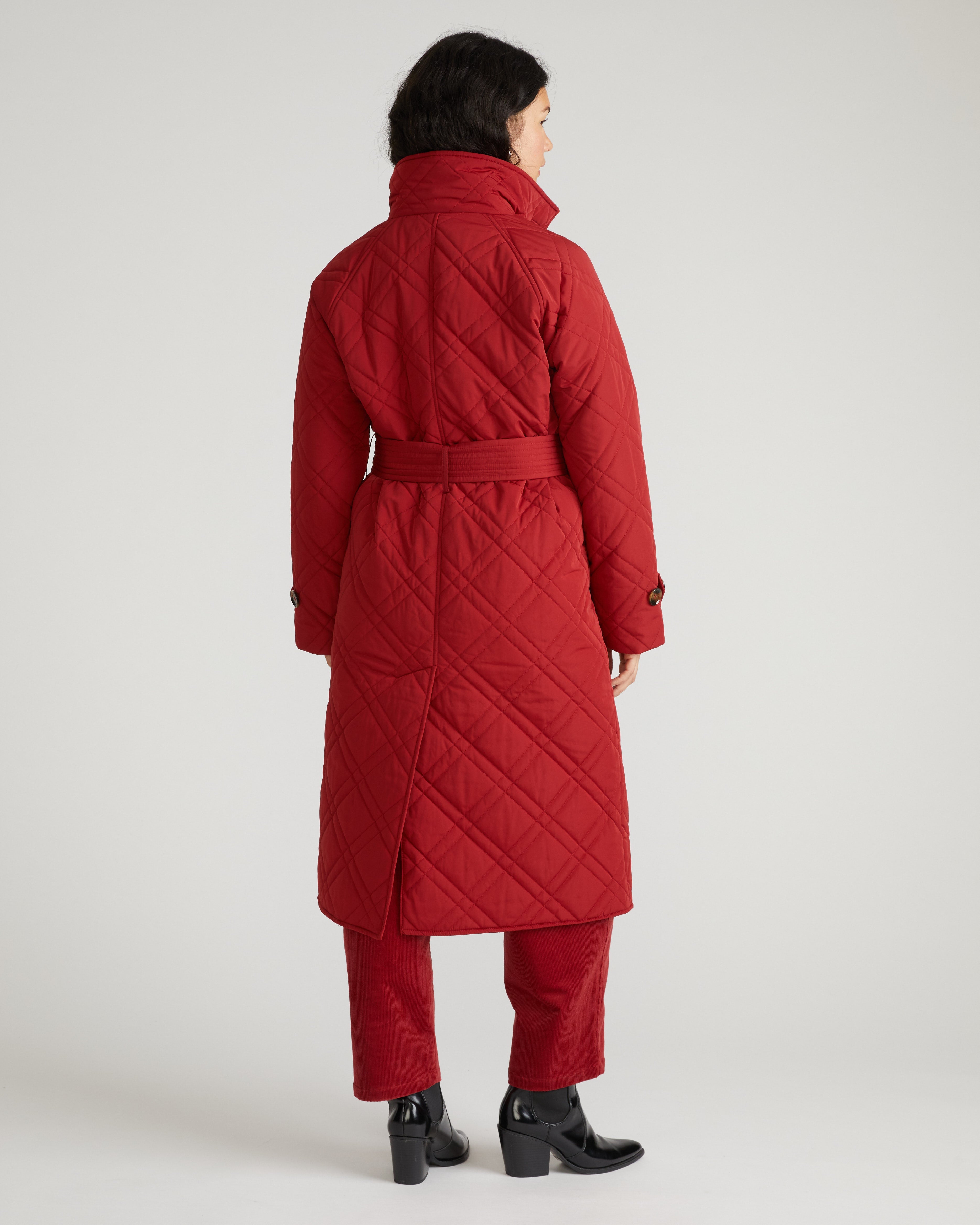 Nehra Quilted Coat - Autumnal Red