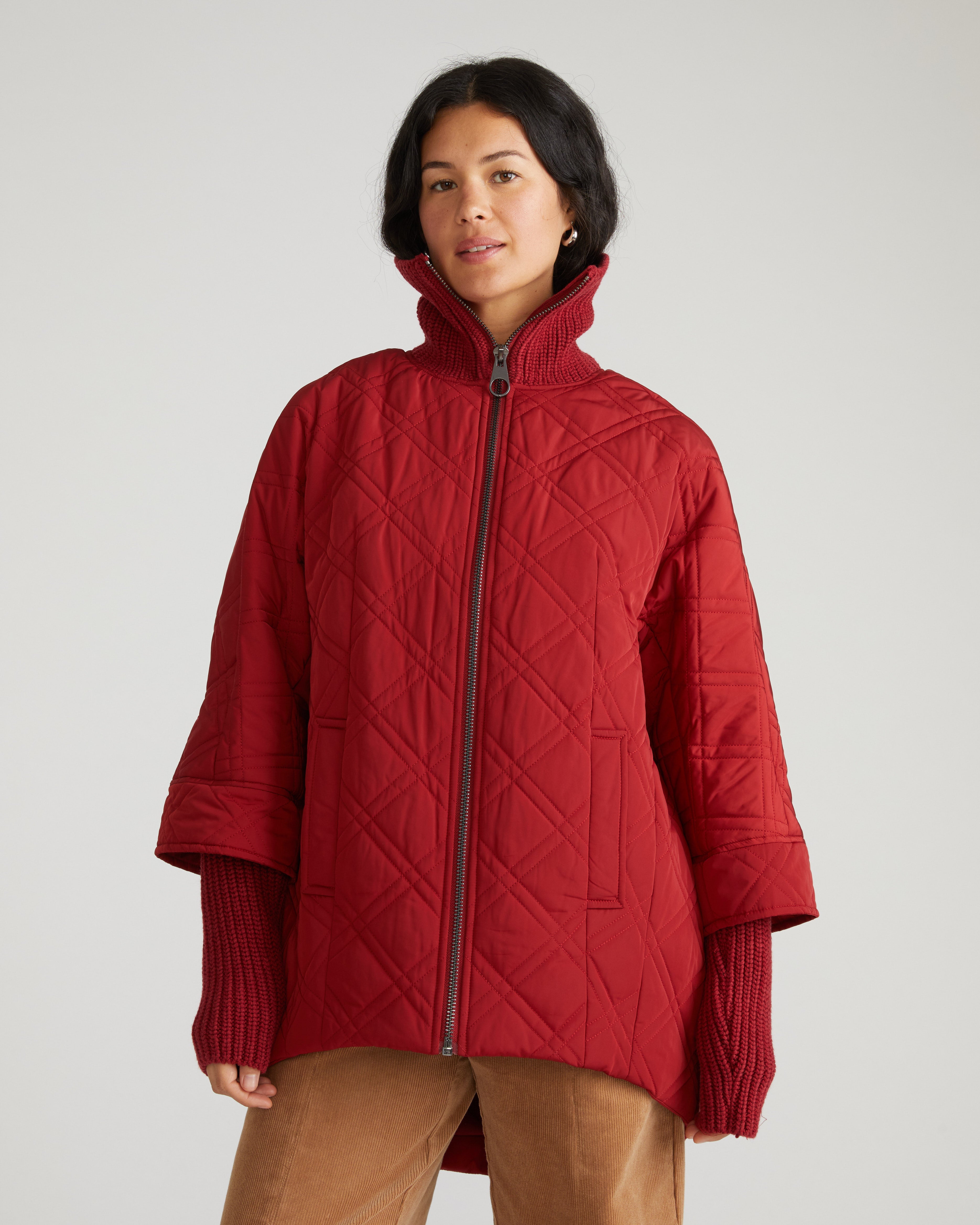 Arcadia Puffer Coat - Autumnal Red