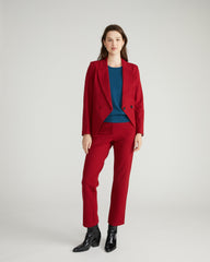 Long Cigarette Ponte Pants - Garnet