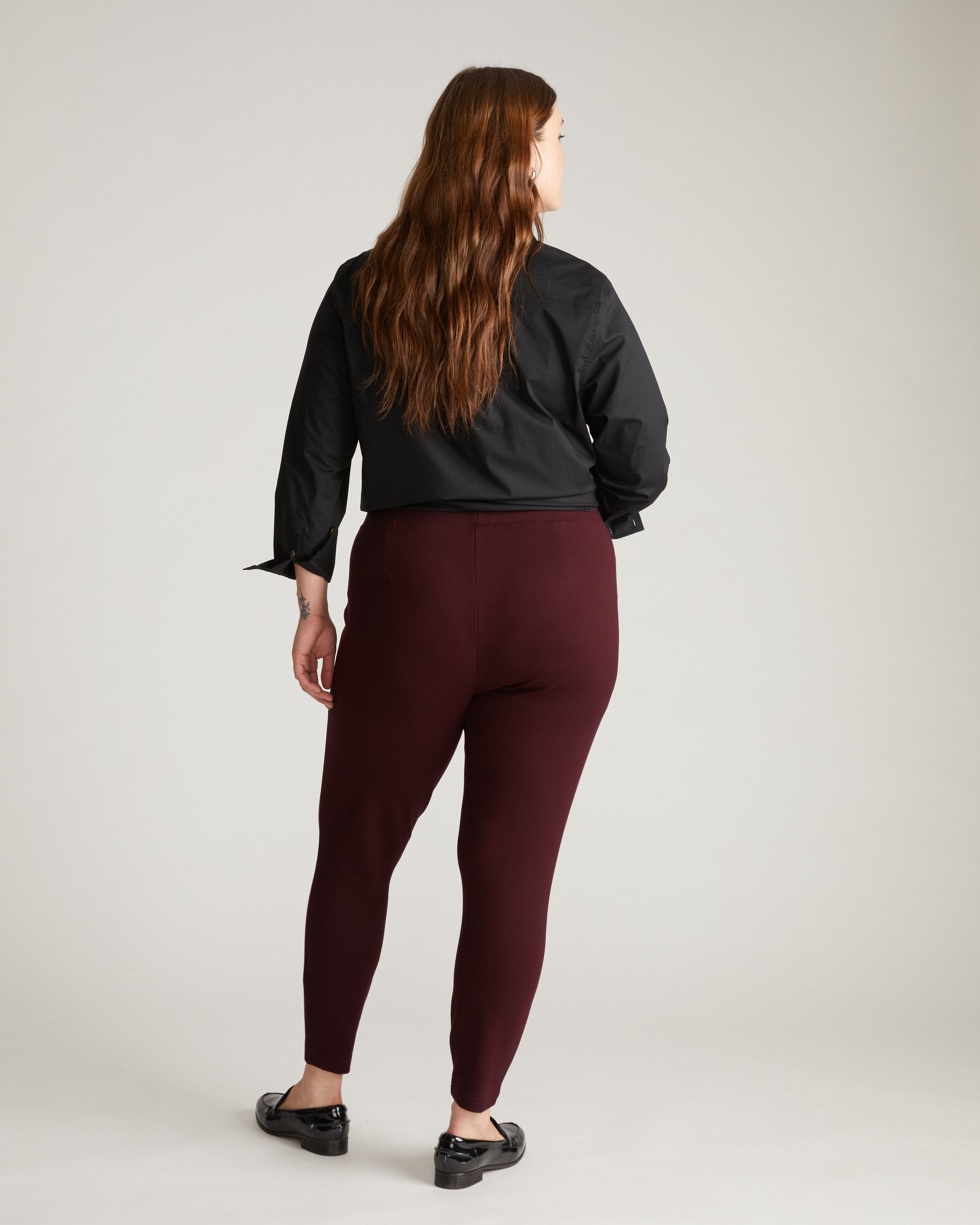 Minimalist Moro Pocket Signature Ponte Pants - Black Cherry