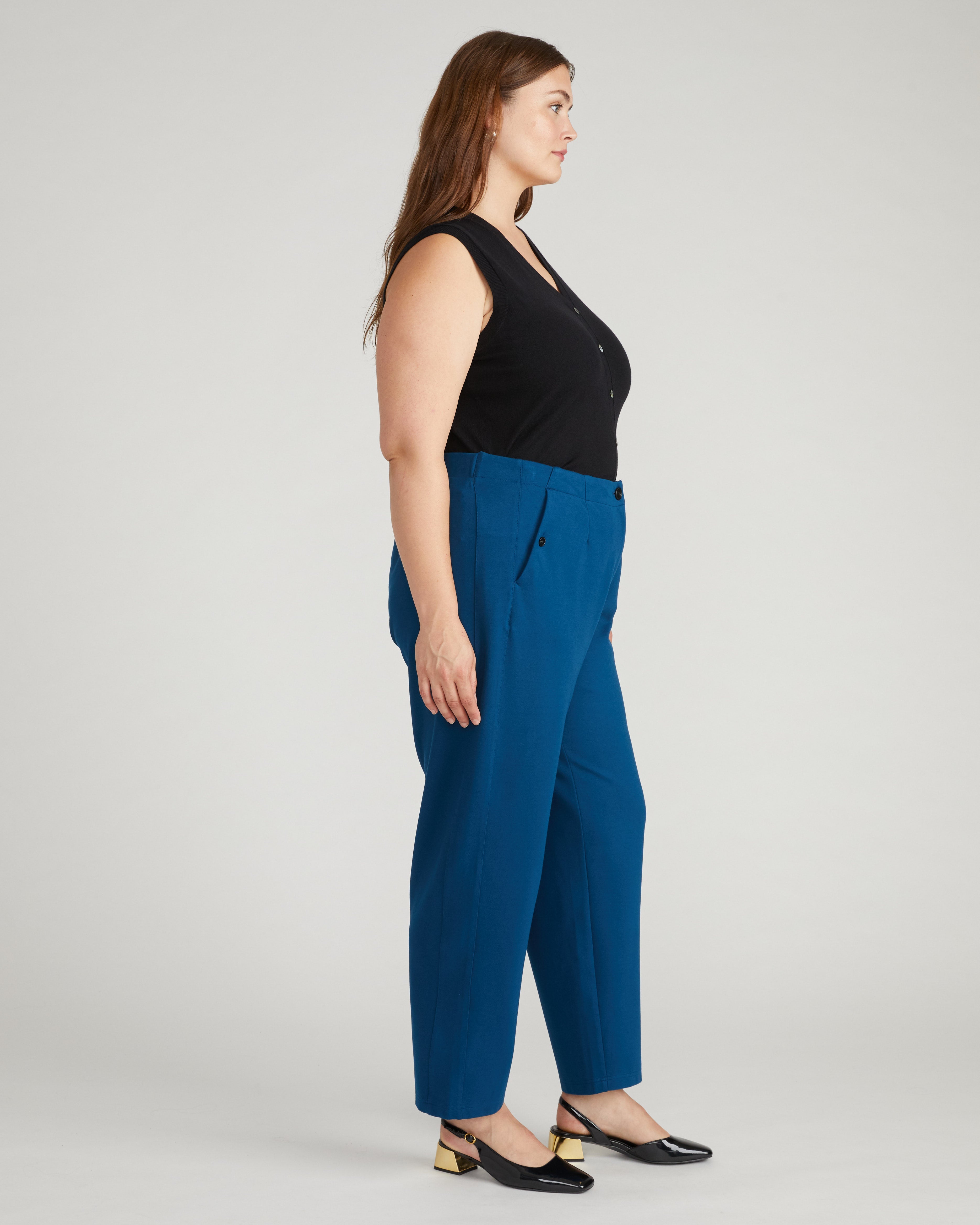 Audrey Tailored Ponte Pants - Deep Teal