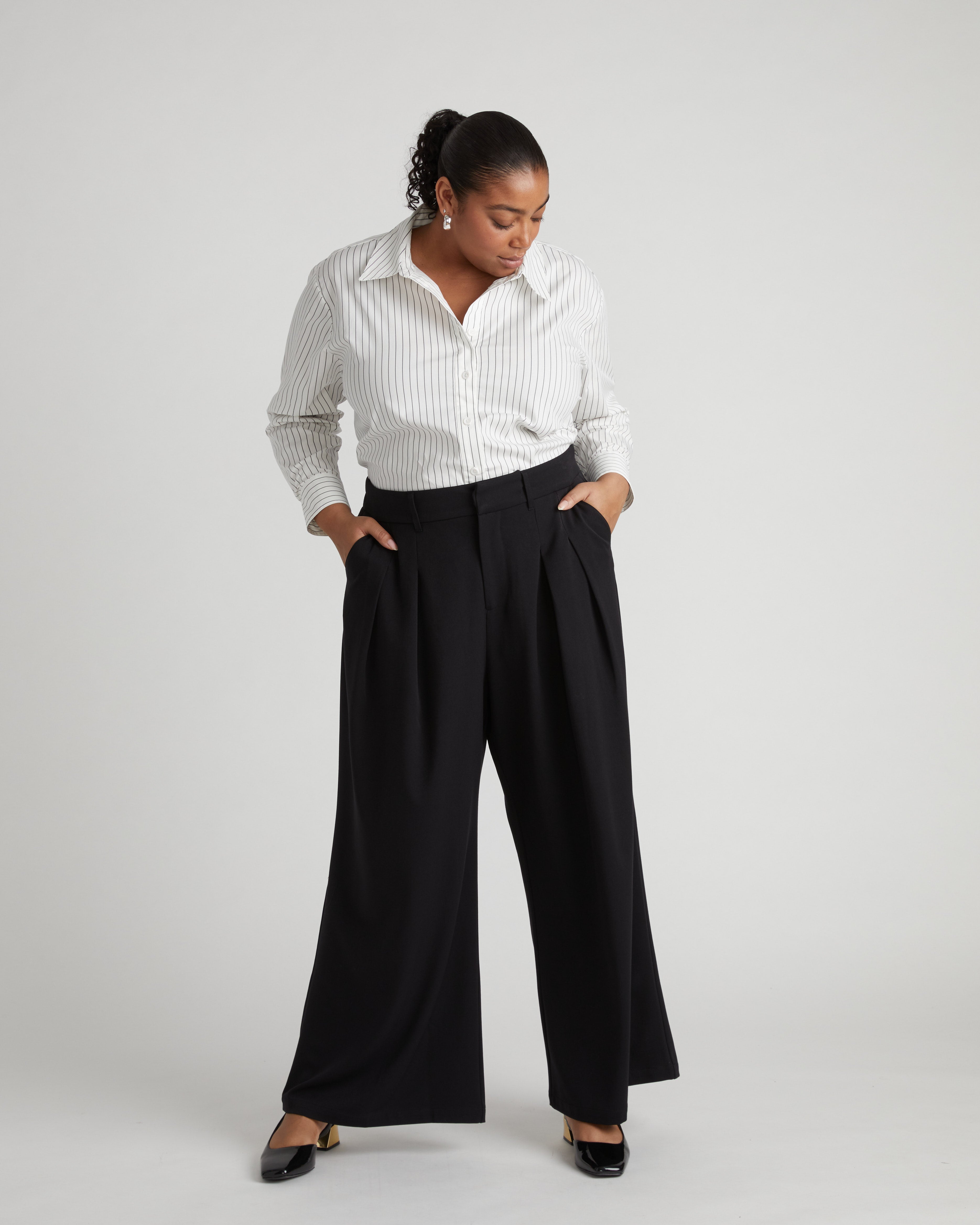 All Day Palais Wide Leg Pants - Black