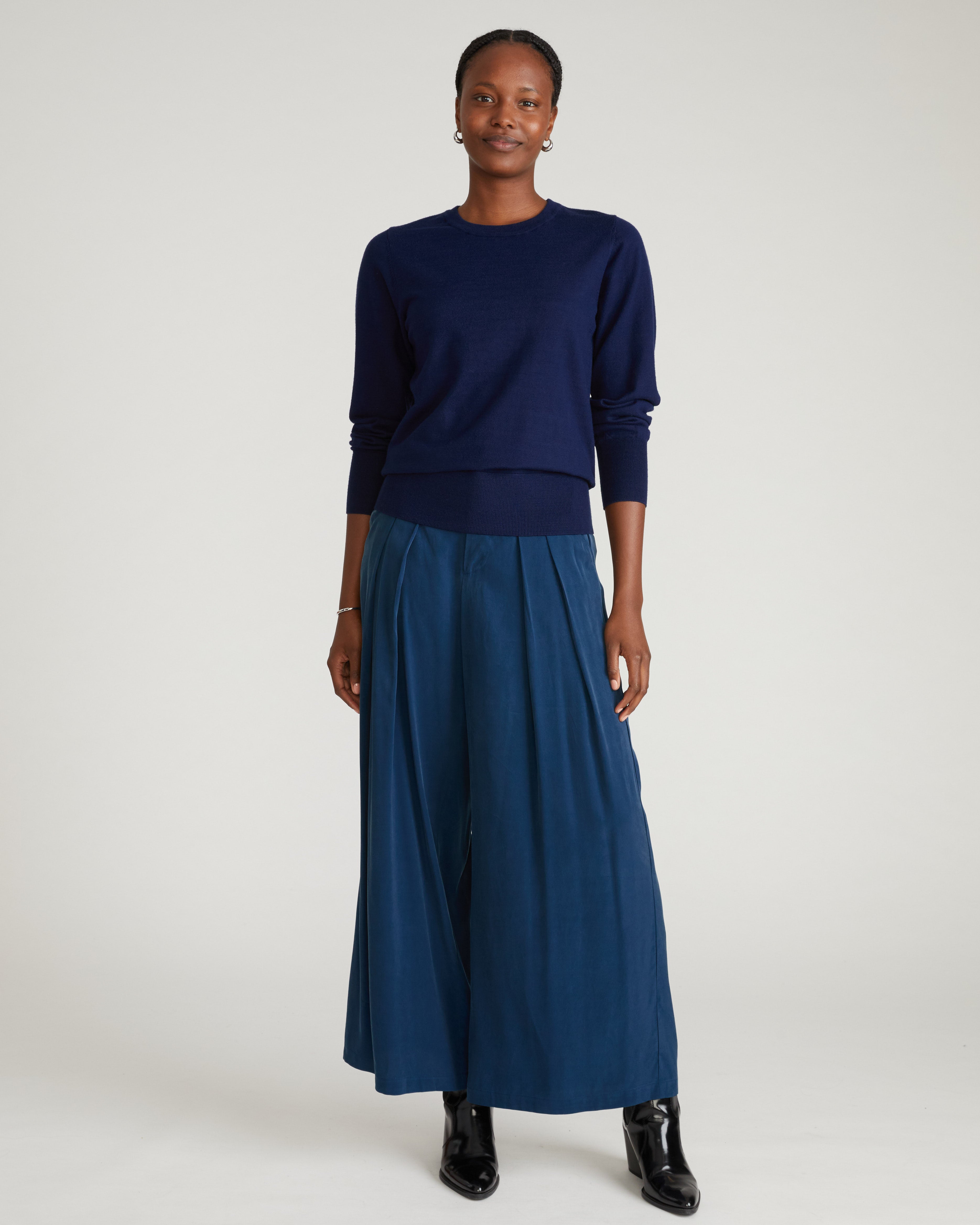 Palais Cooling Cupro Wide Leg Pant - Pageant Blue