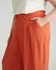Palais Cooling Cupro Wide Leg Pant - Warm Russet