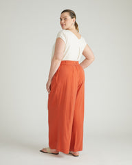 Palais Cooling Cupro Wide Leg Pant - Warm Russet