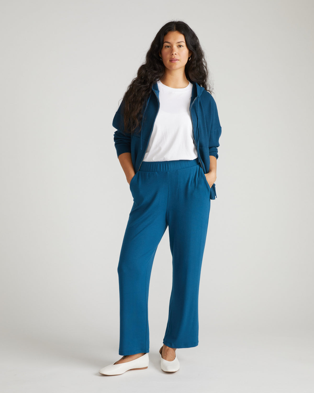 TravelKnit Relaxed Pants - Blue Teal