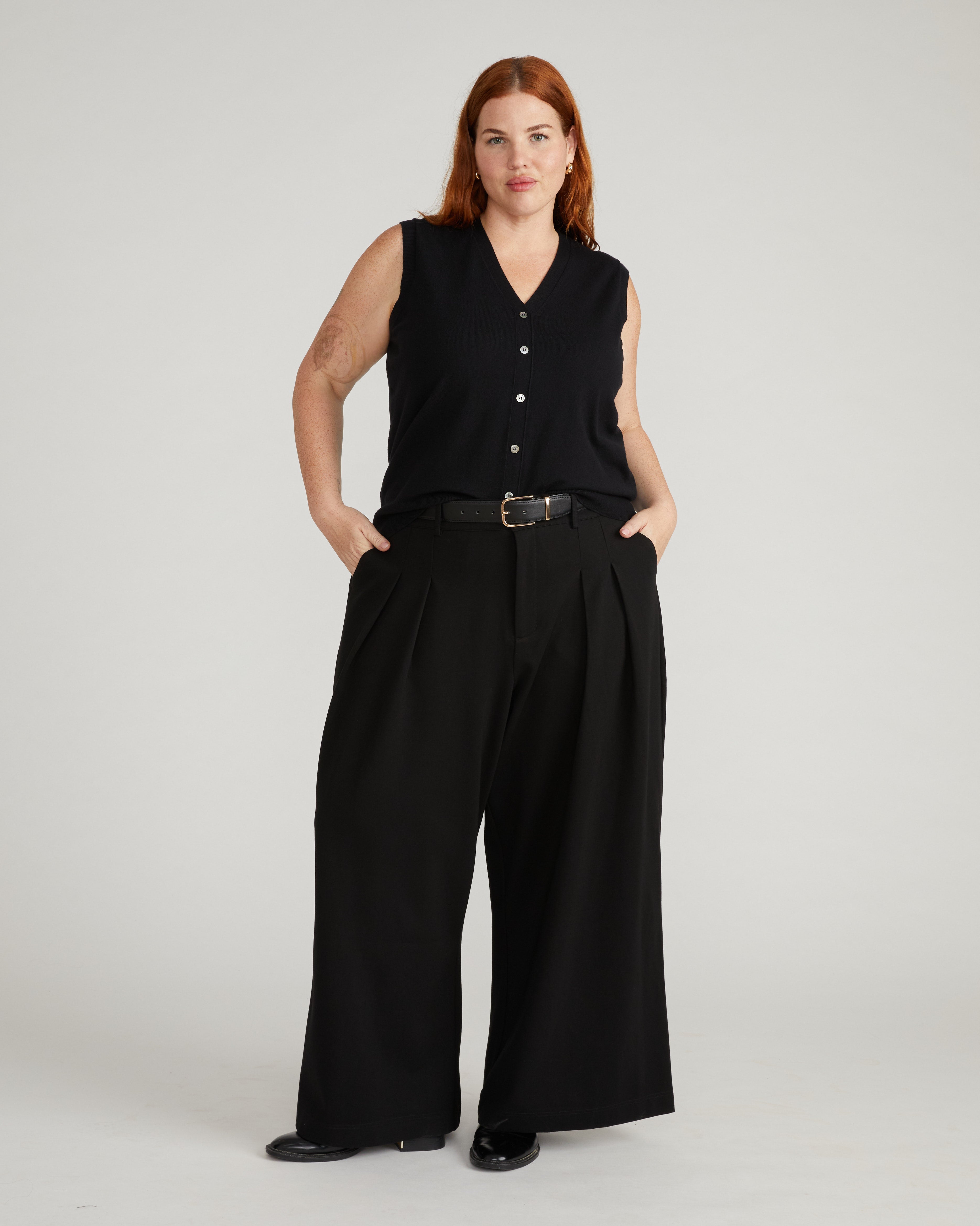 Palais Wide Leg Ponte Pants - Black