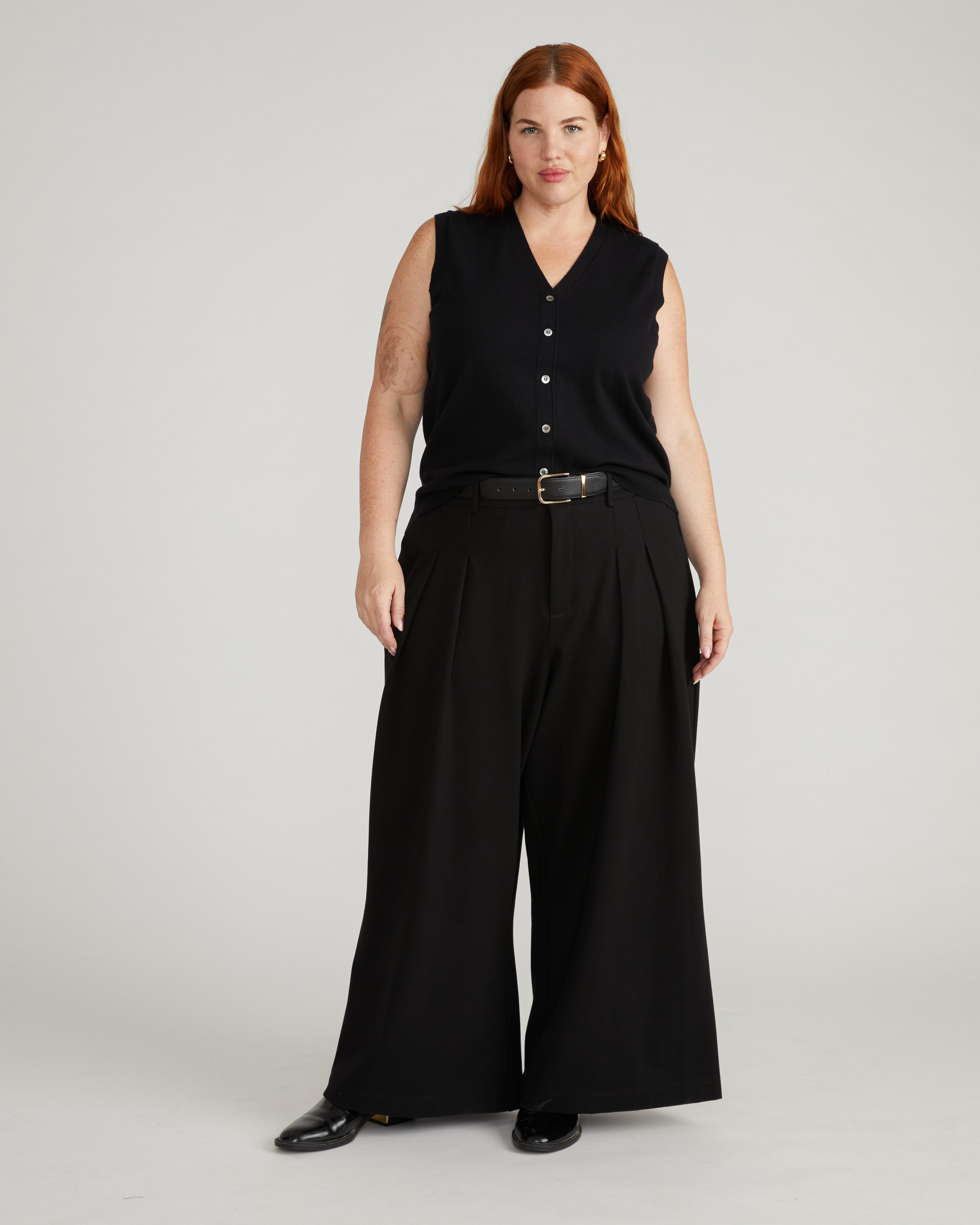 Palais Wide Leg Ponte Pants - Black