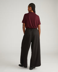 Palais Wide Leg Ponte Pants - Slate Pinstripe