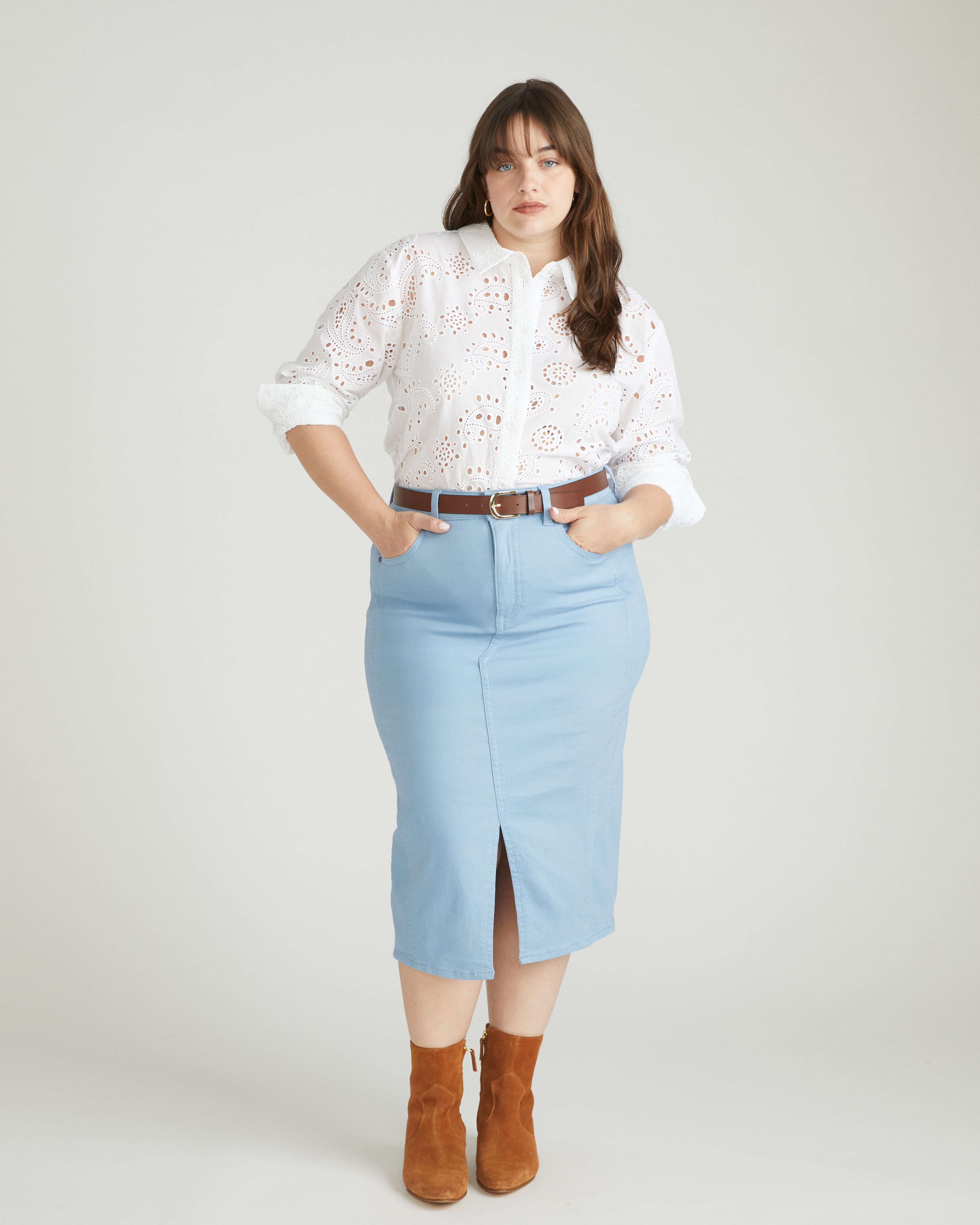 Dakota Denim Skirt - Clear Sky
