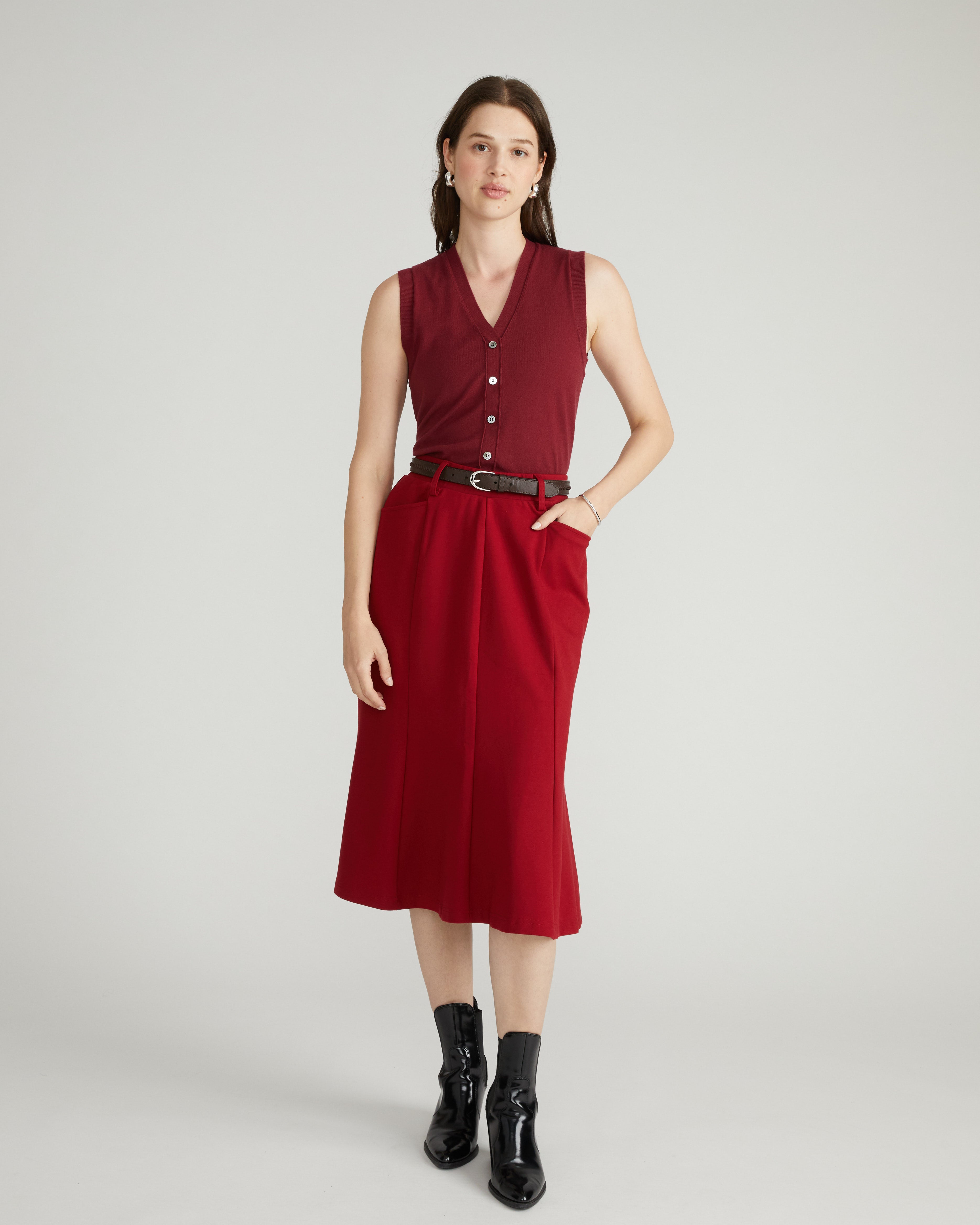 Carla Ponte Skirt - Garnet