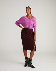 Anya Ponte Skirt - Black Cherry