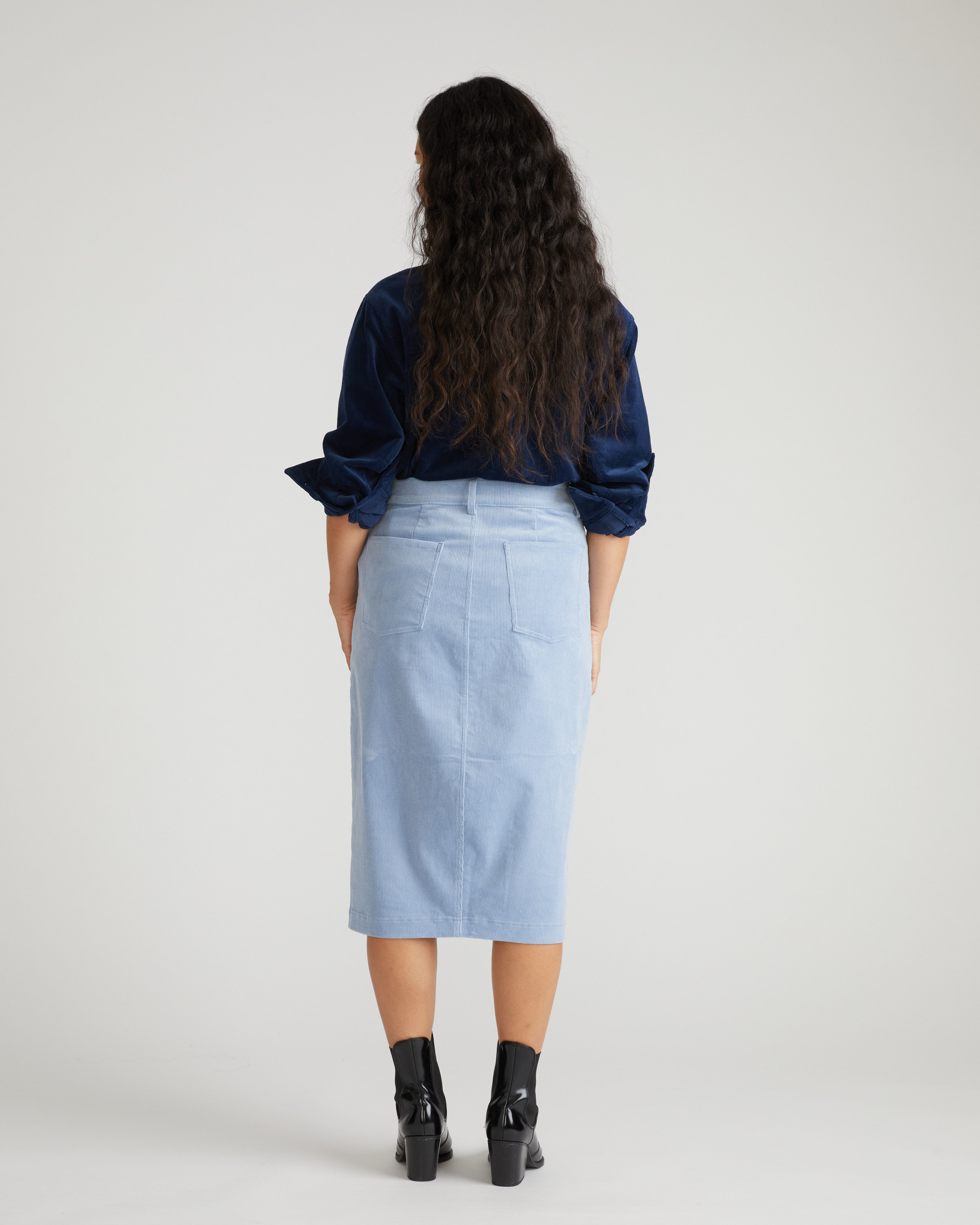 Suzi Corduroy Skirt - Washed Rain