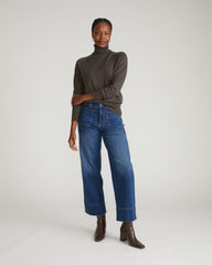 Renee Savvy Fine Knit Raglan Turtleneck - Graphite