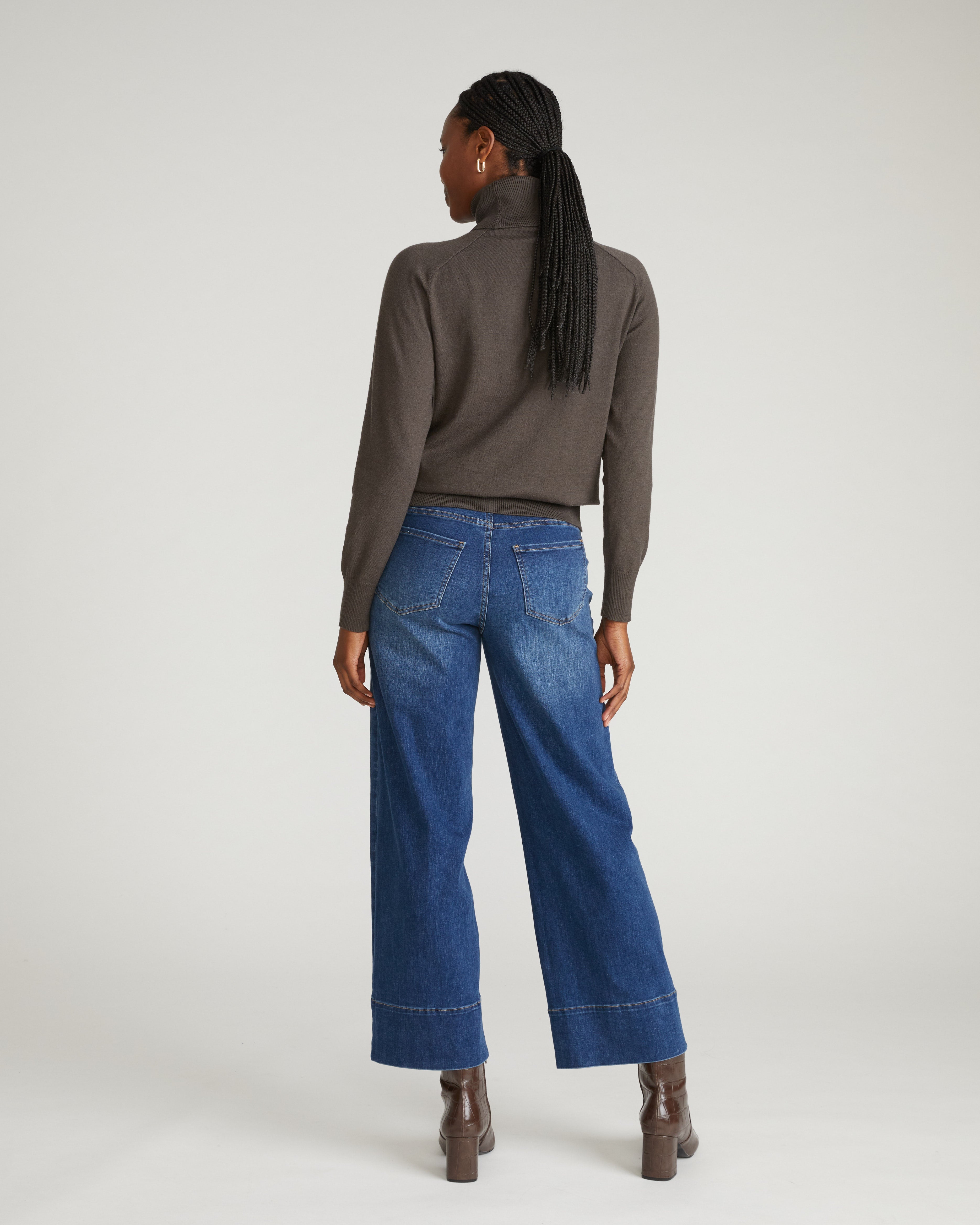 Renee Savvy Fine Knit Raglan Turtleneck - Graphite