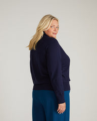 Renee Savvy Fine Knit Raglan Turtleneck - Midnight