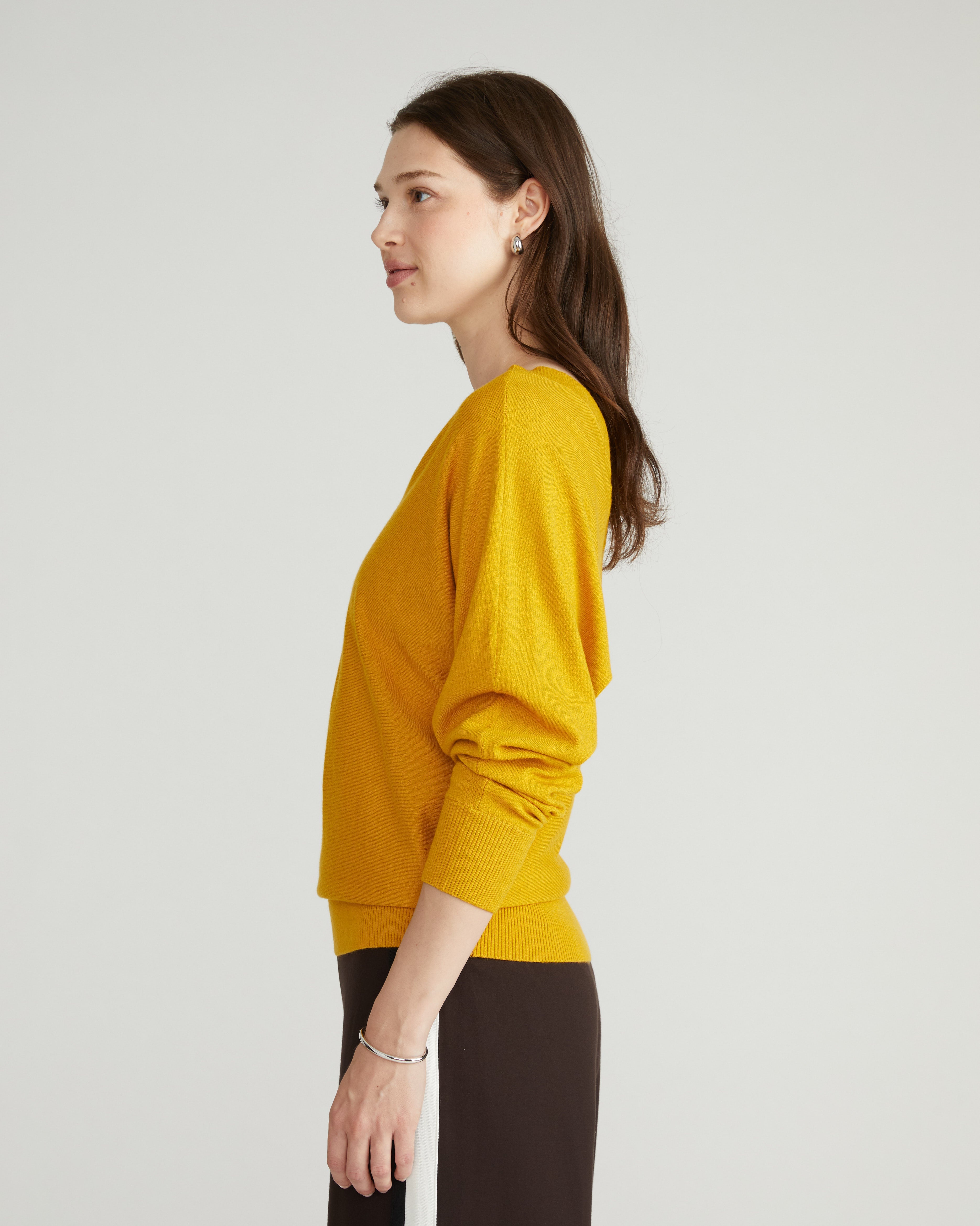 Savvy Fine Knit Sweater Blouse - Mustard