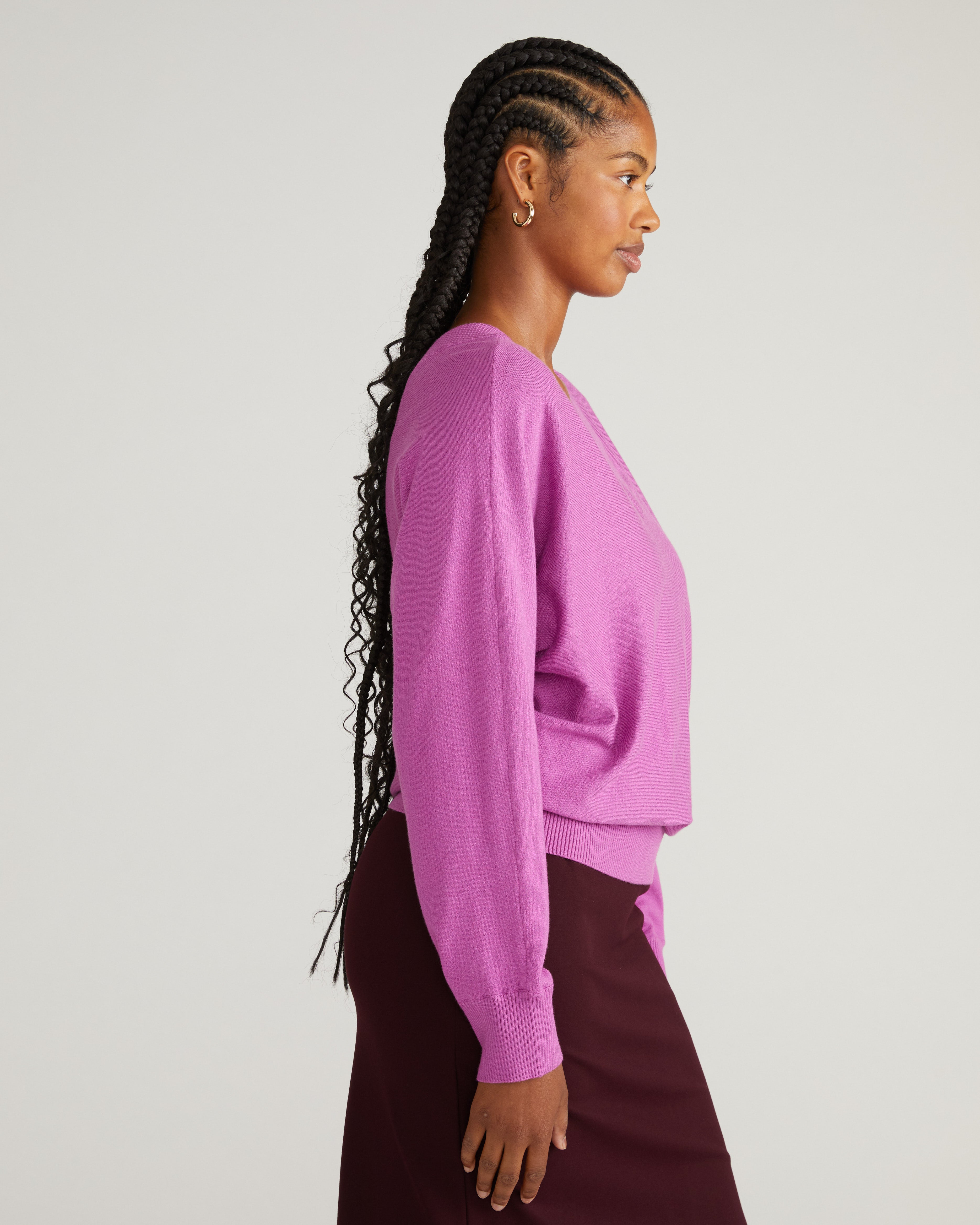 Savvy Fine Knit Sweater Blouse - Purple Vision