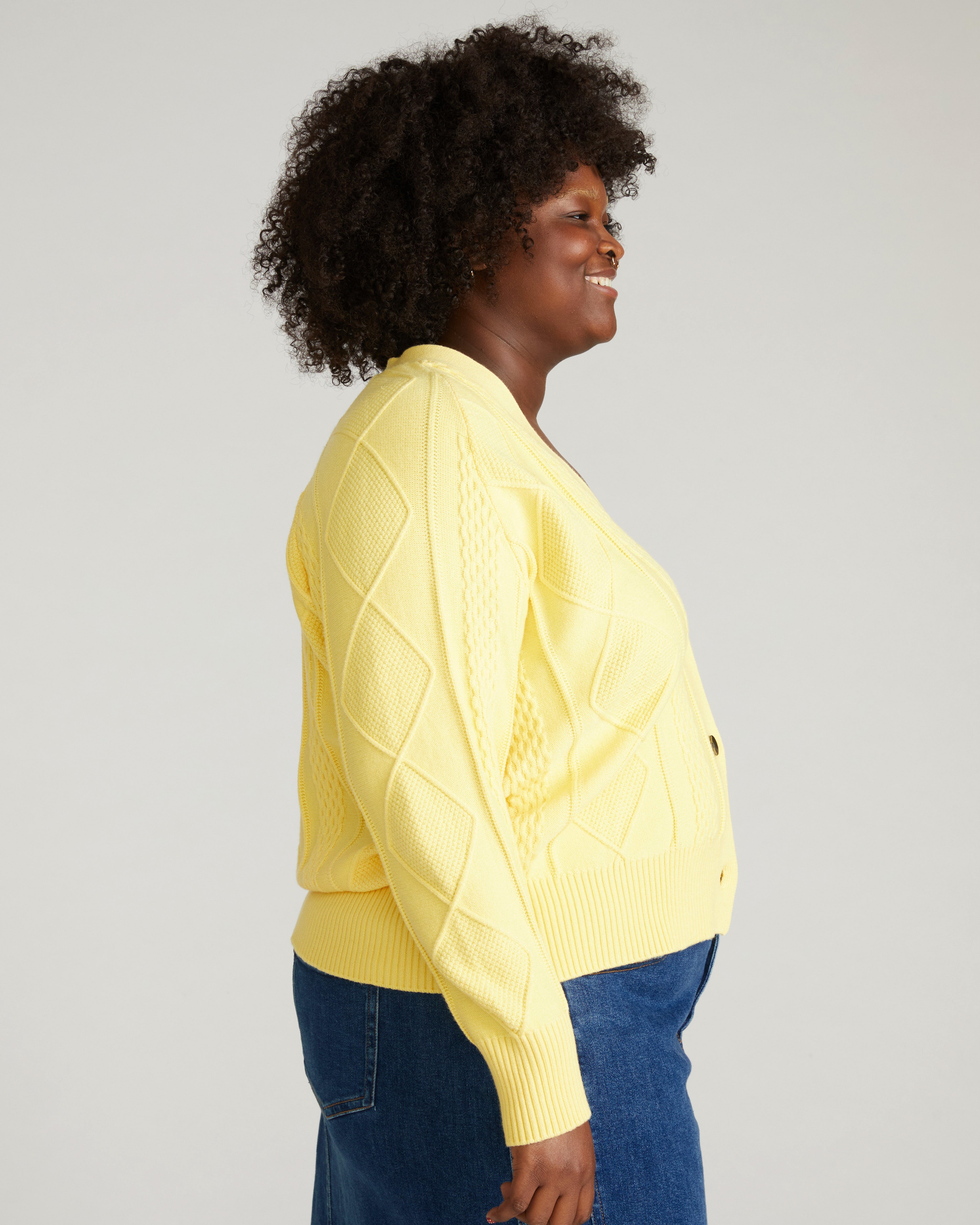 Cable Knit Cardigan - Banana Pudding