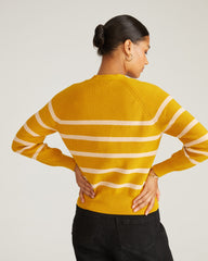 Better-Than-Wool Cardigan - Mustard/Pink Sand Stripe