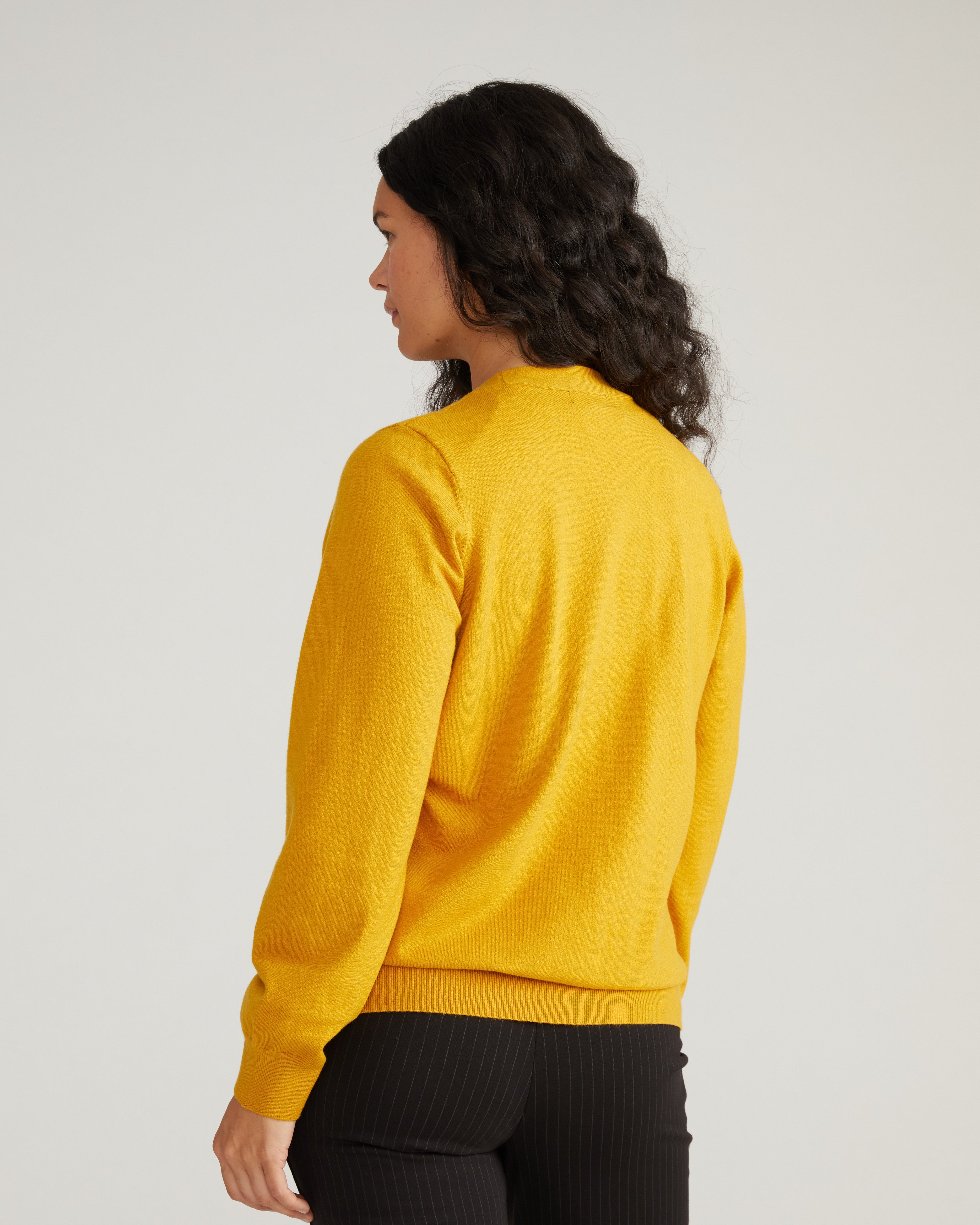 Savvy Fine Knit Cardigan - Mustard