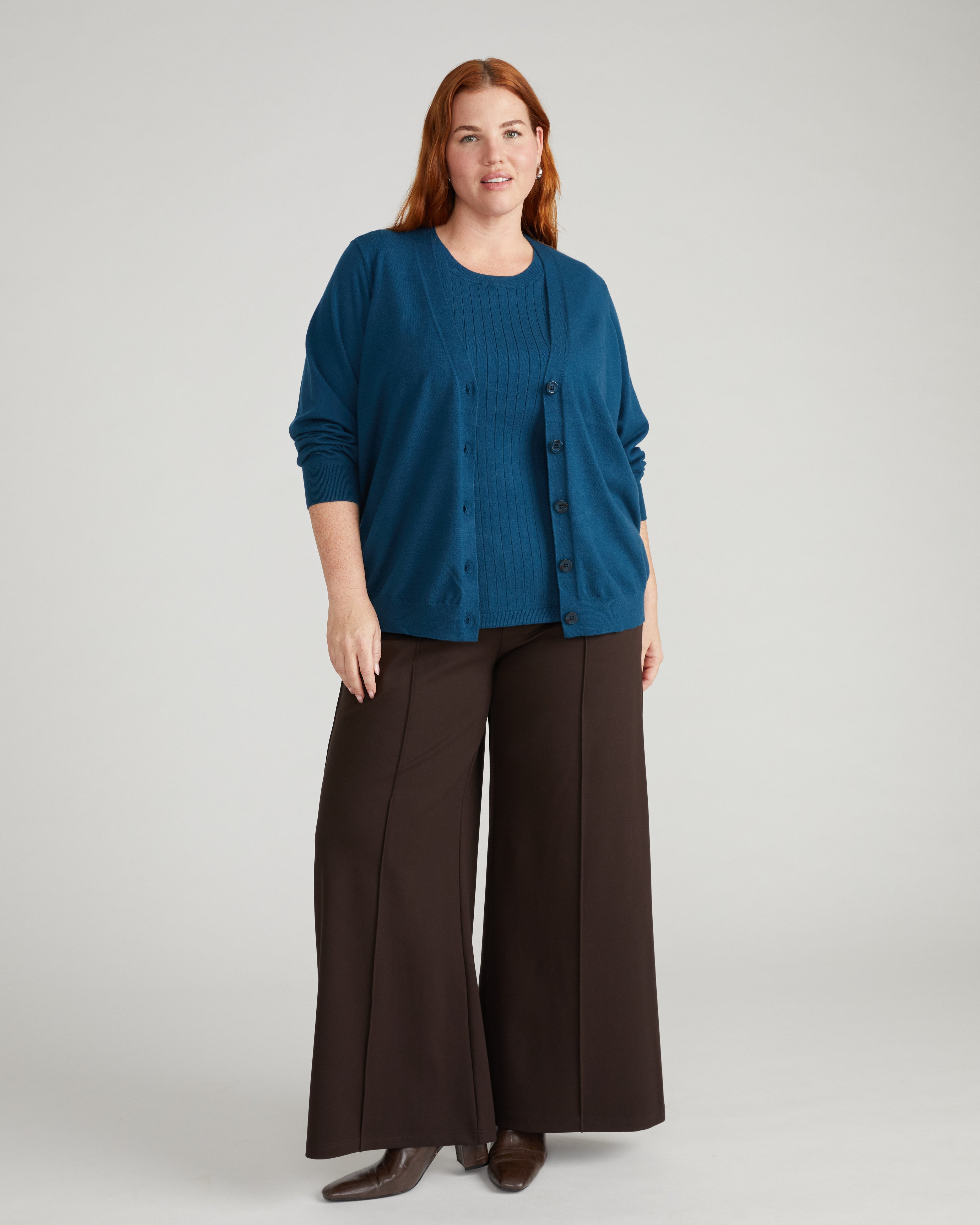 Savvy Fine Knit Cardigan - Deep Teal