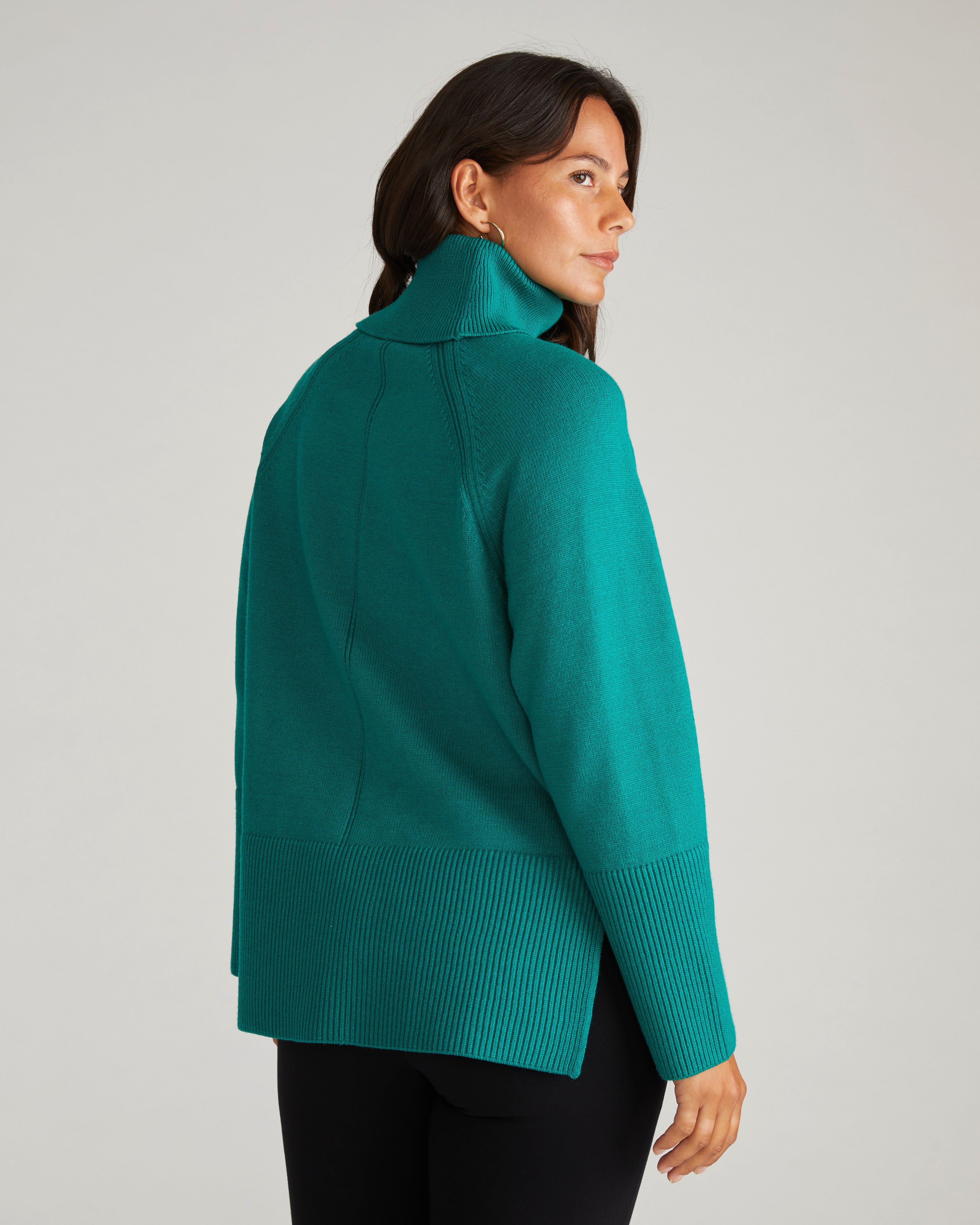 Better-Than-Wool Oversize Turtleneck Sweater - Green Tourmaline