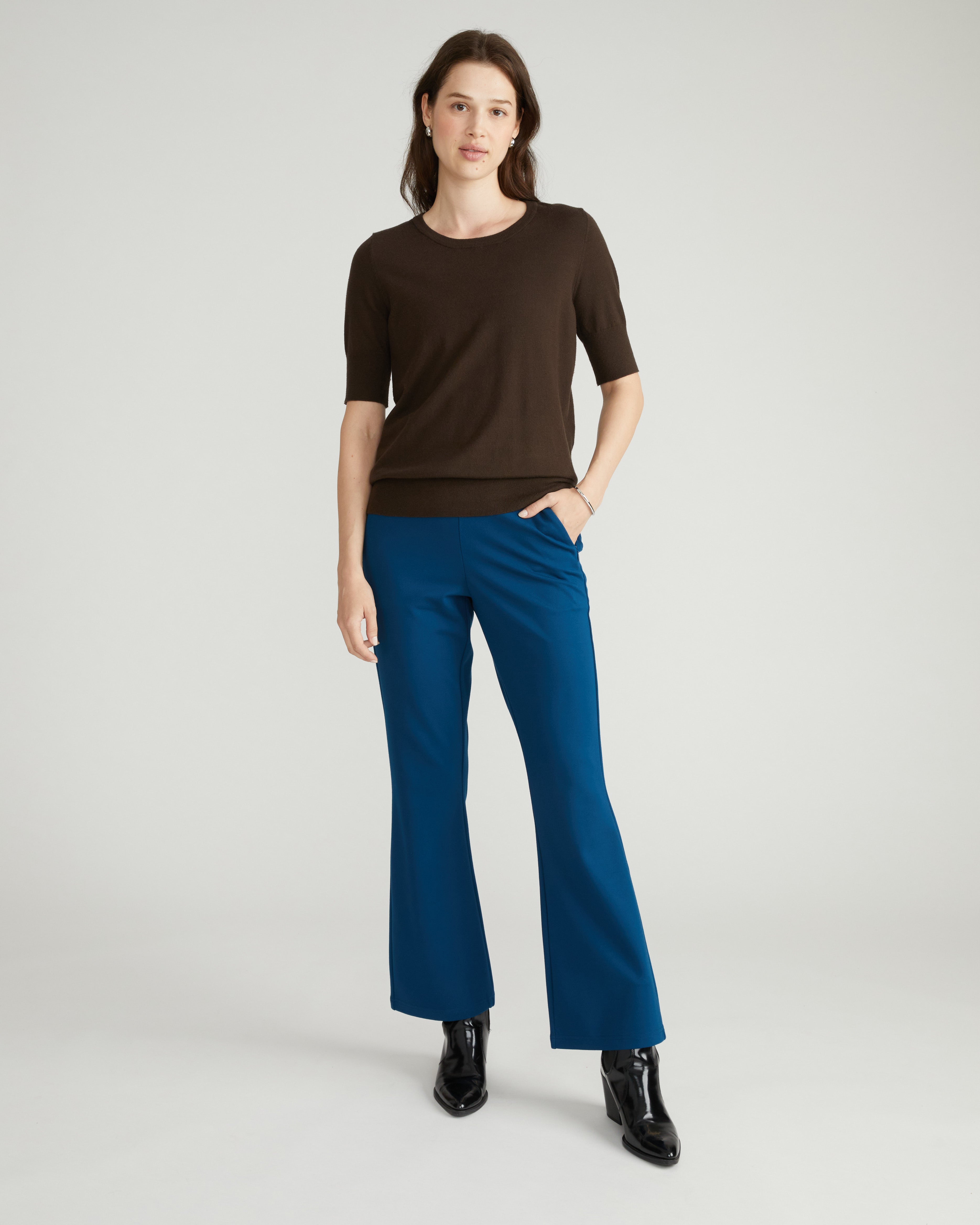 Savvy Fine Knit Sweater Top - Espresso