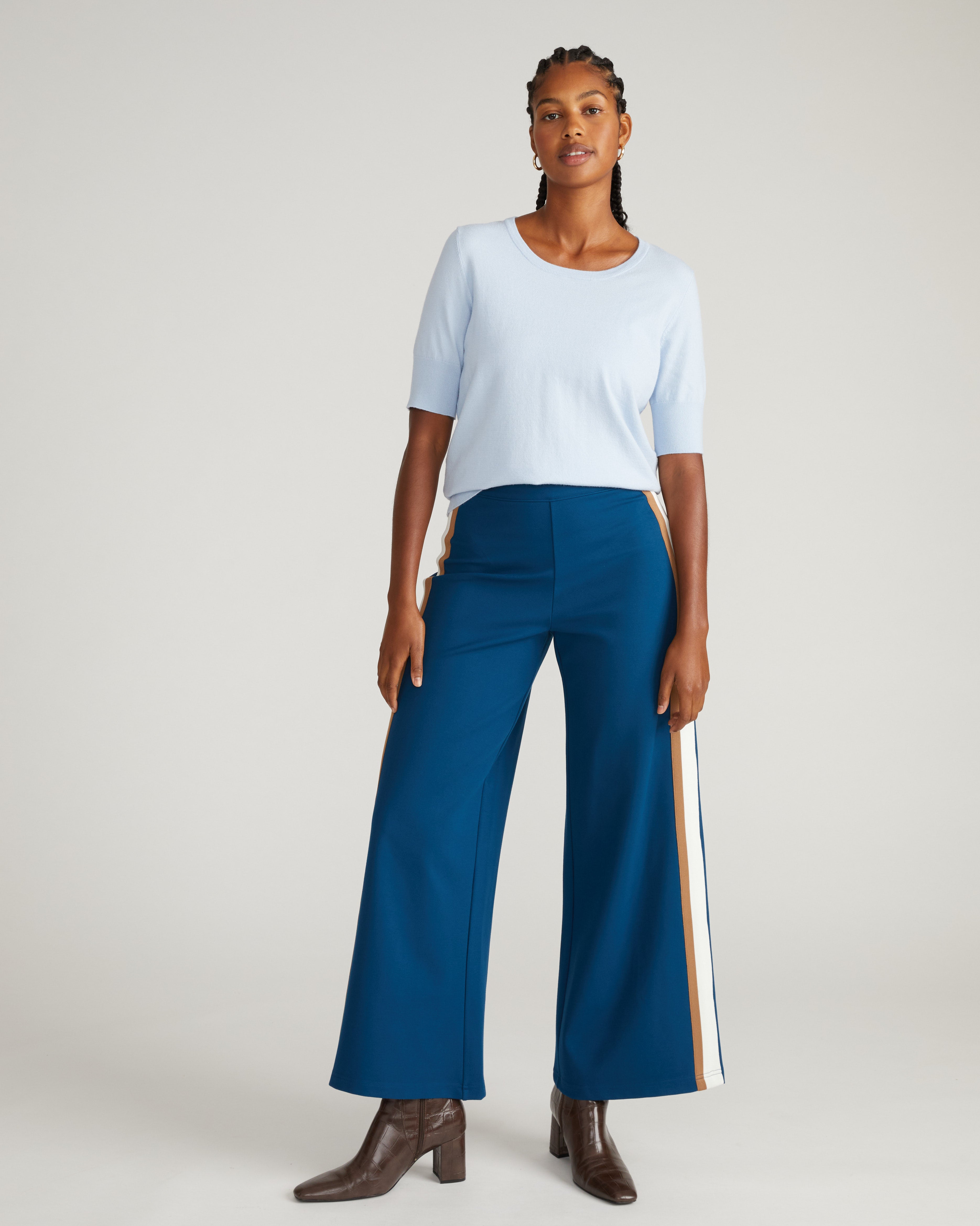 Savvy Fine Knit Sweater Top - Silver Blue