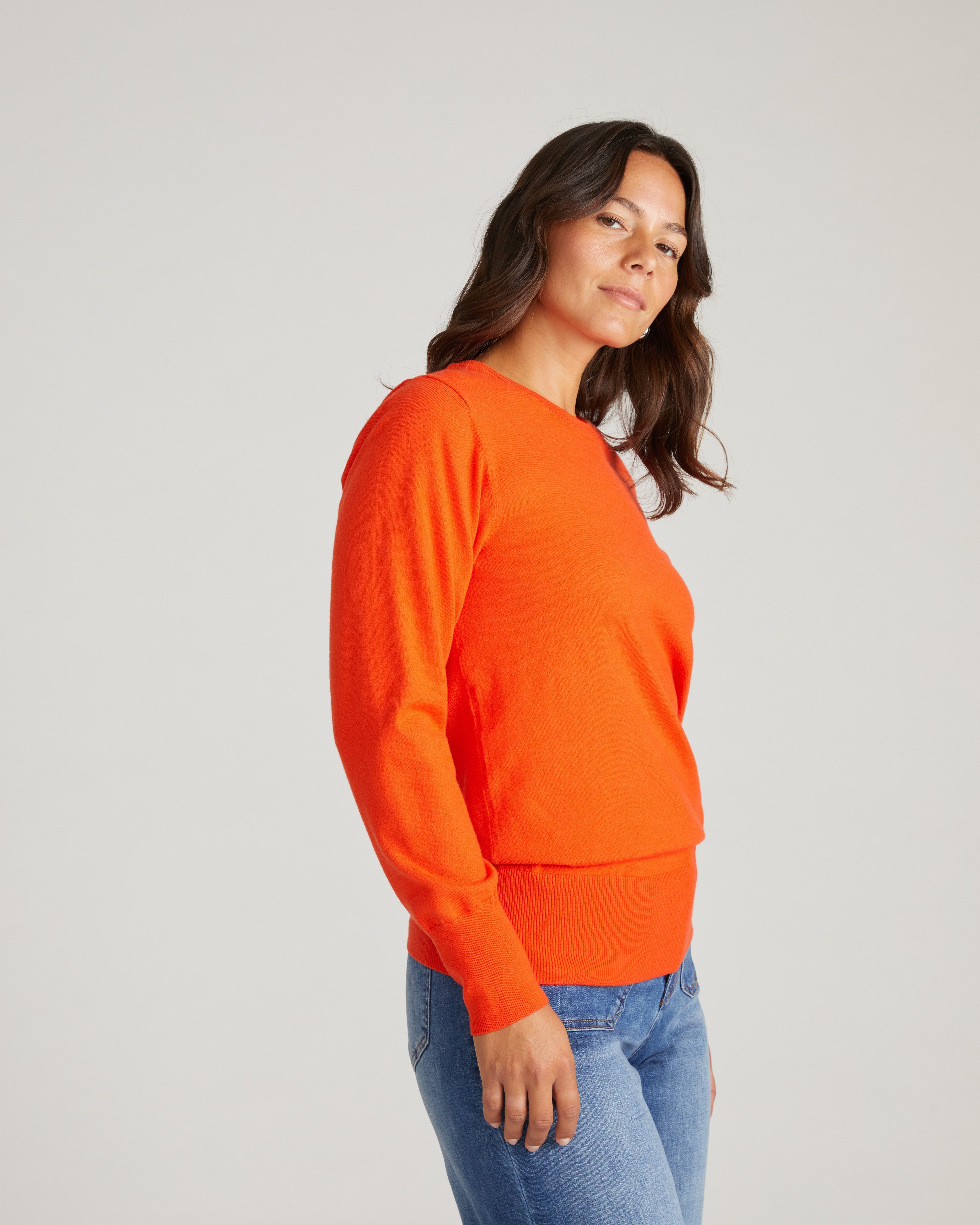 Savvy Fine Knit Crew Sweater - Poppy