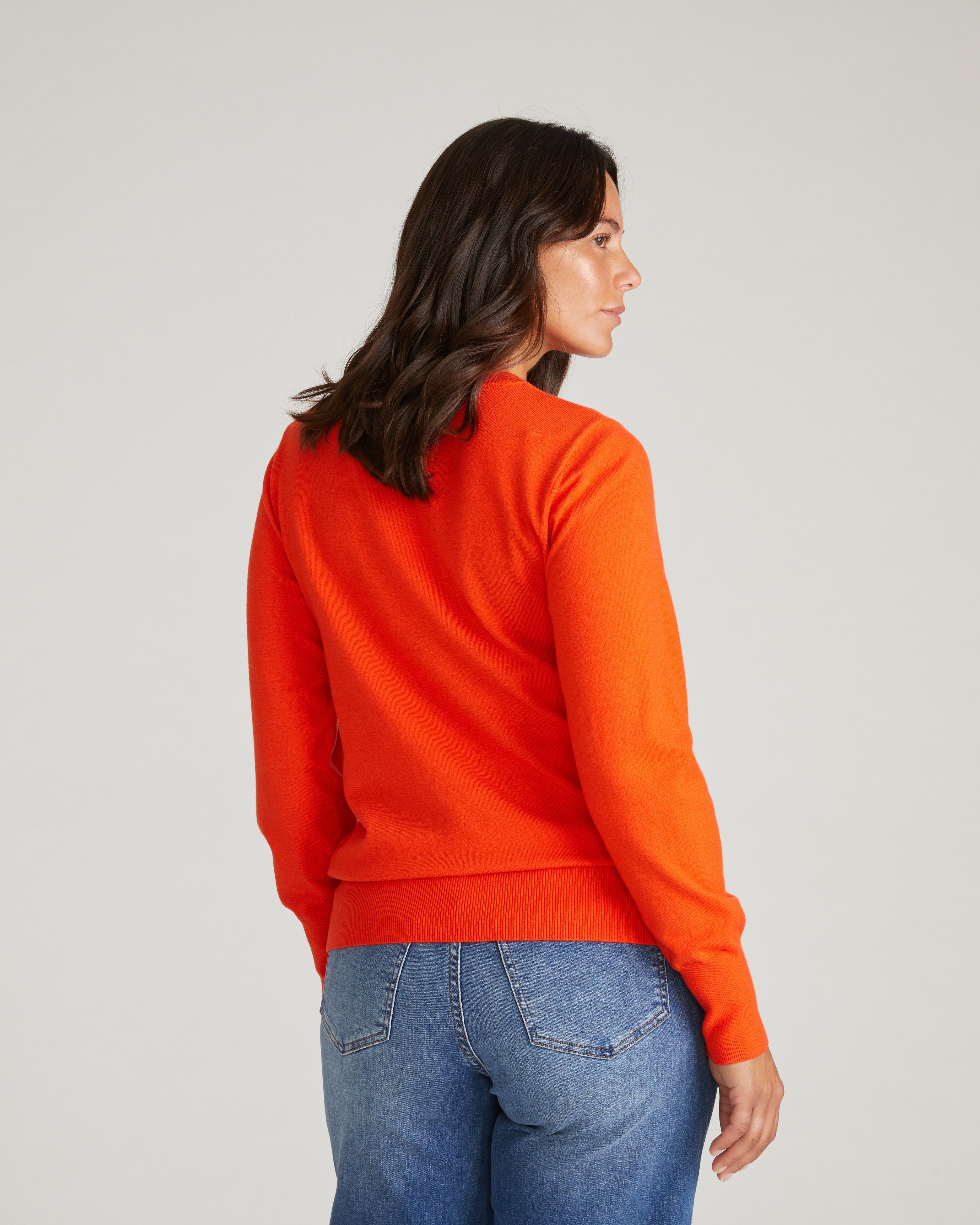 Savvy Fine Knit Crew Sweater - Poppy