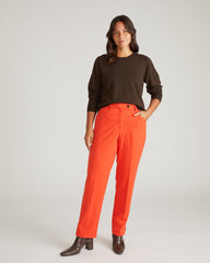 Savvy Fine Knit Crew Sweater - Espresso