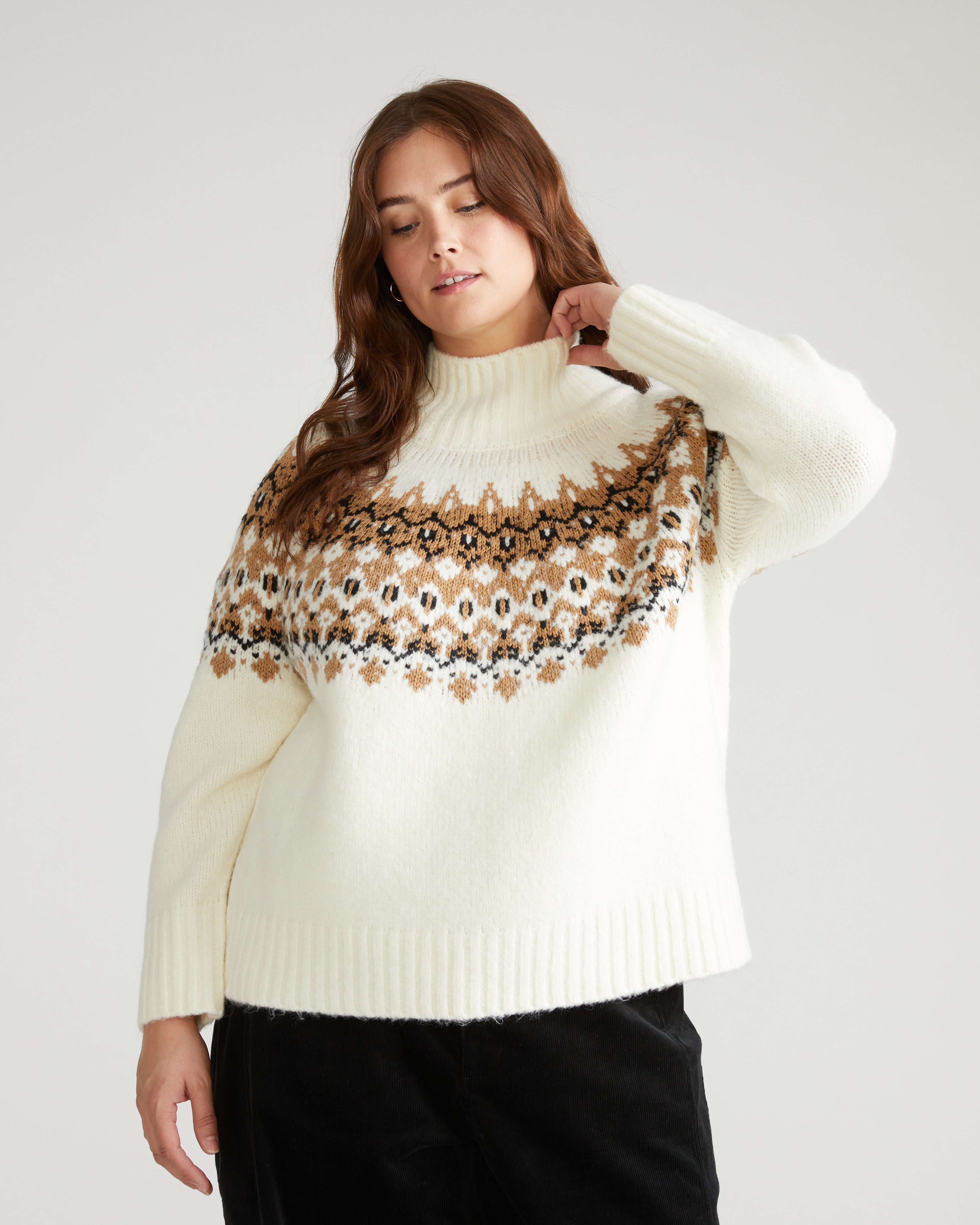 Fair Isle Sweater - Cream Fair Isle
