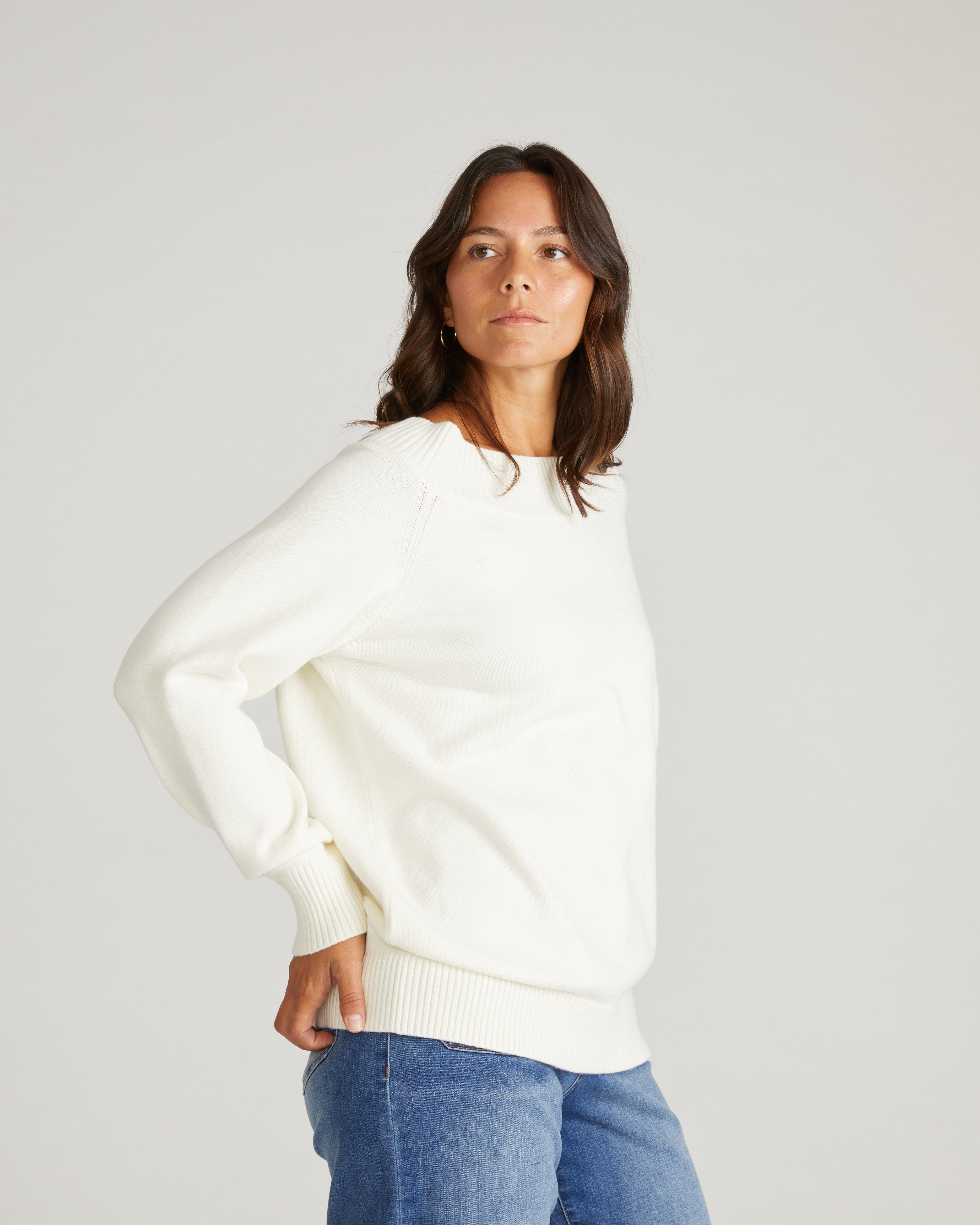 Noomi Cold Shoulder Sweater - Cream