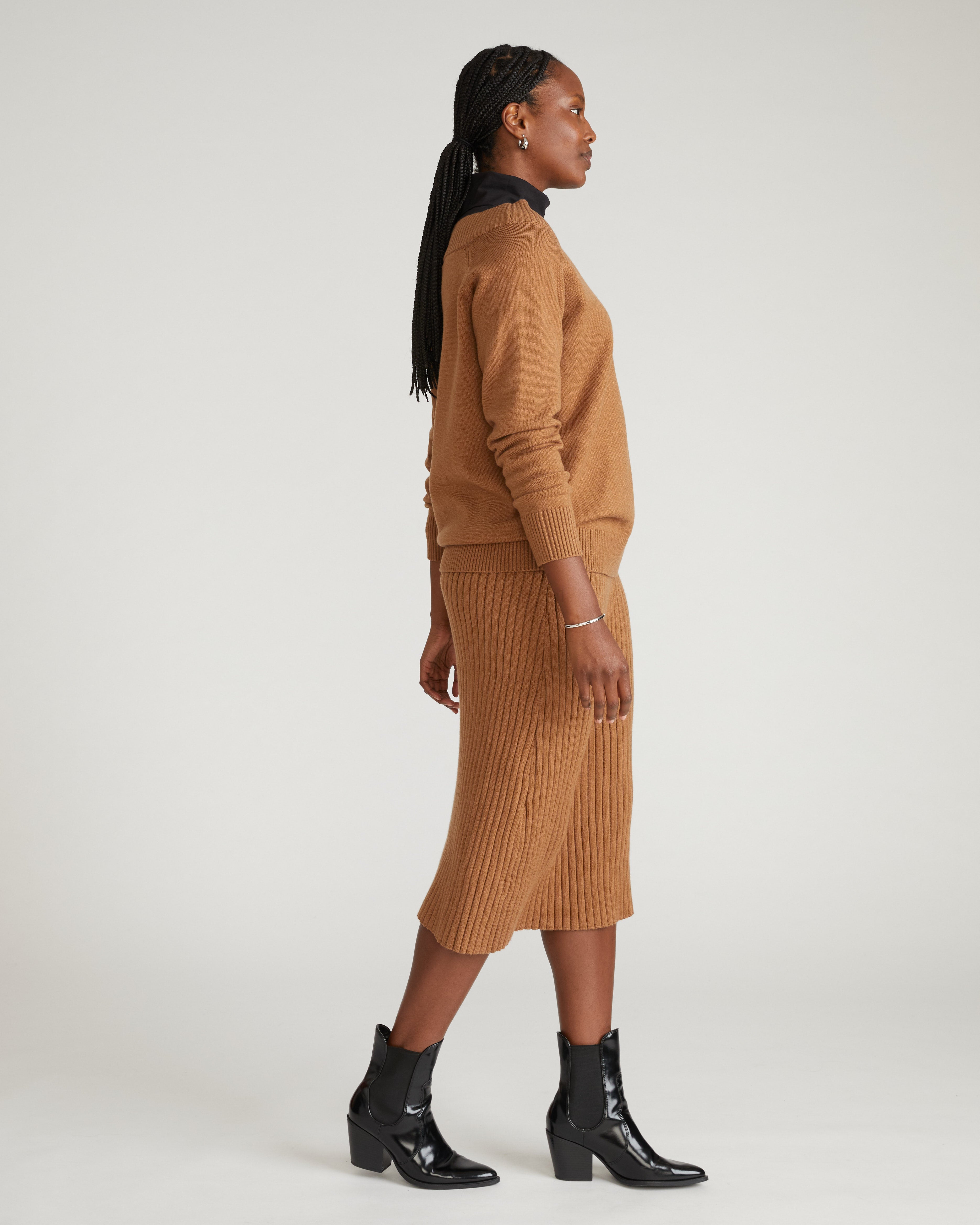 Risa Sweater Skirt - Classic Camel