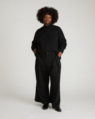 Arly Wrap Neck Sweater - Black