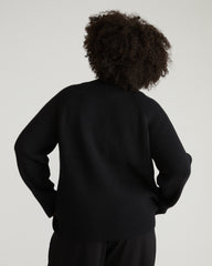 Arly Wrap Neck Sweater - Black