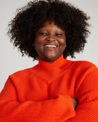 Arly Wrap Neck Sweater - Poppy