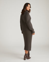 Arly Wrap Neck Sweater - Graphite